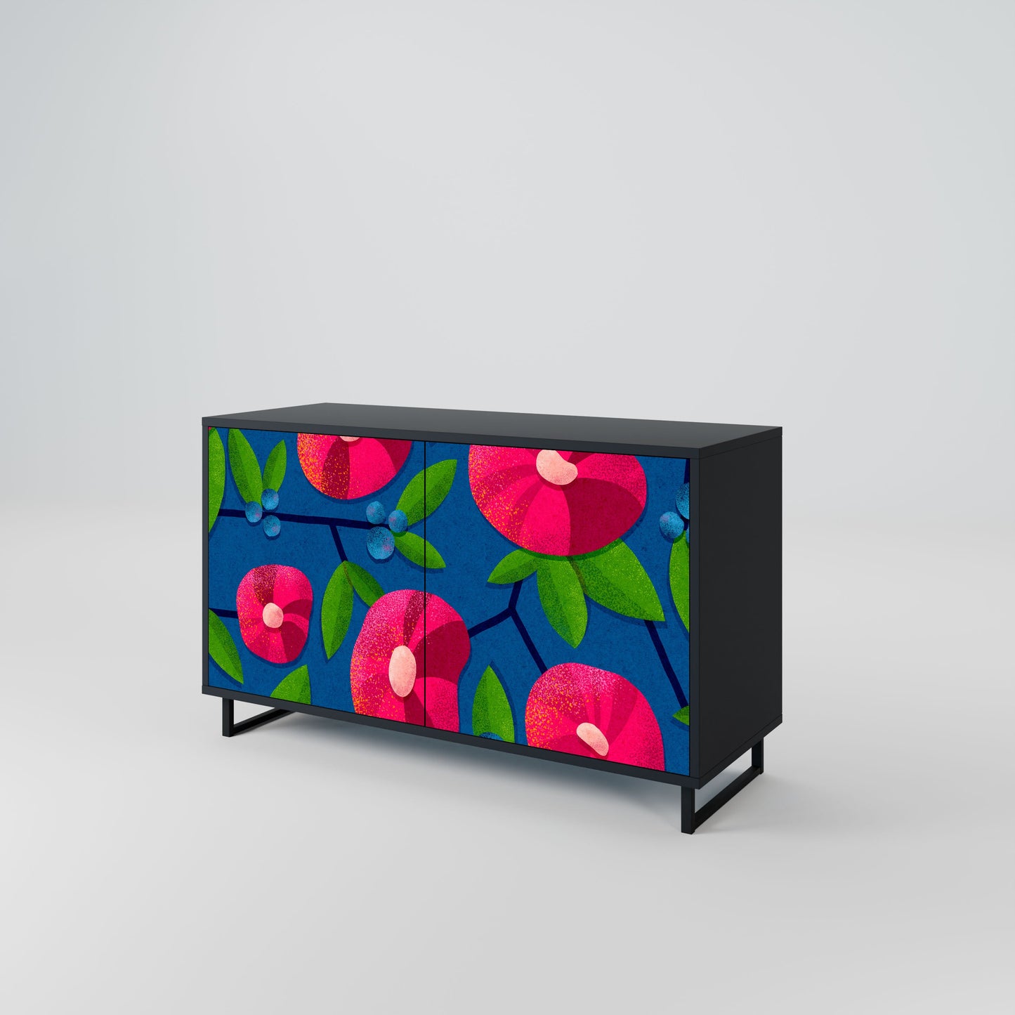 Credenza a 2 ante SPRING THOUGHTS in finitura nera