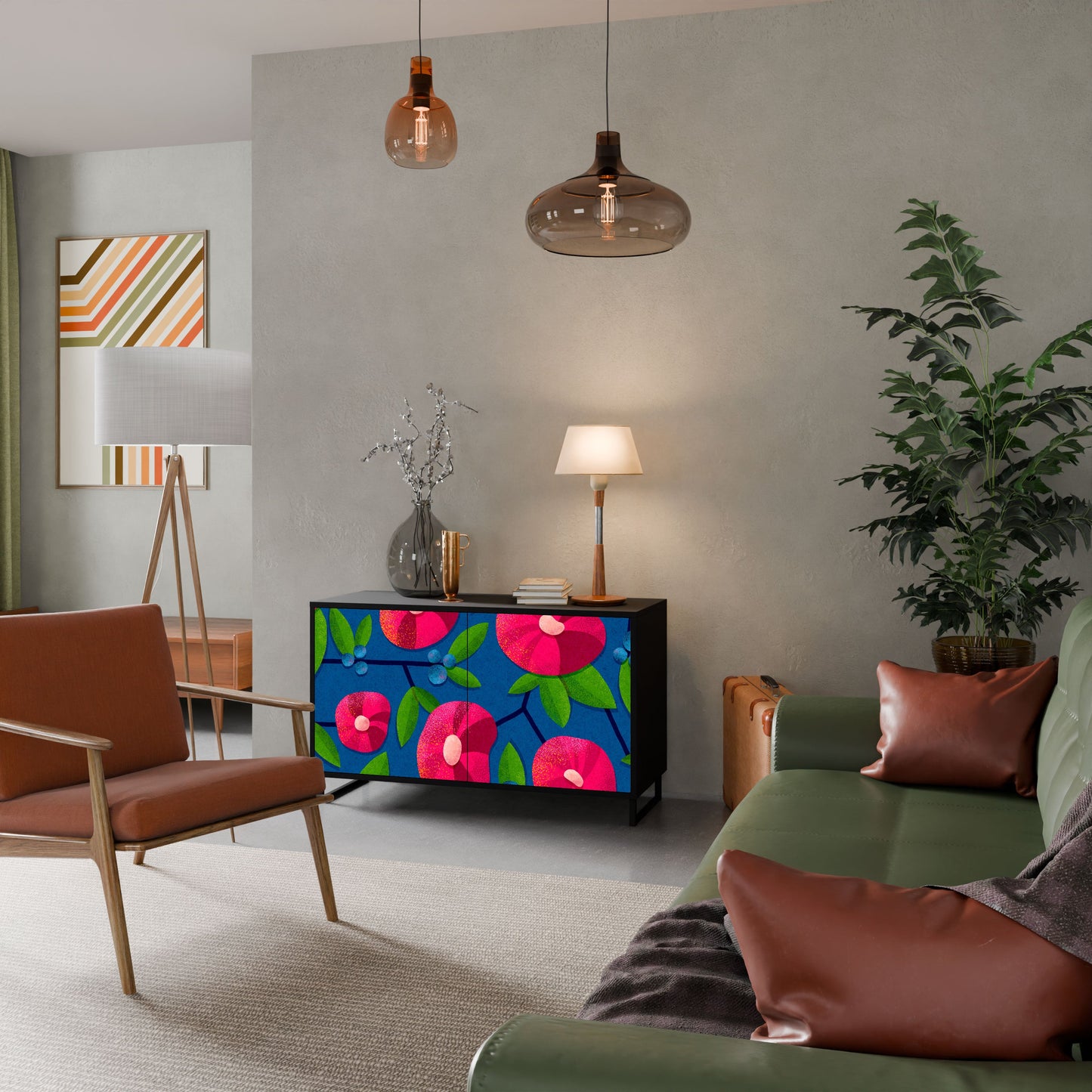 Credenza a 2 ante SPRING THOUGHTS in finitura nera