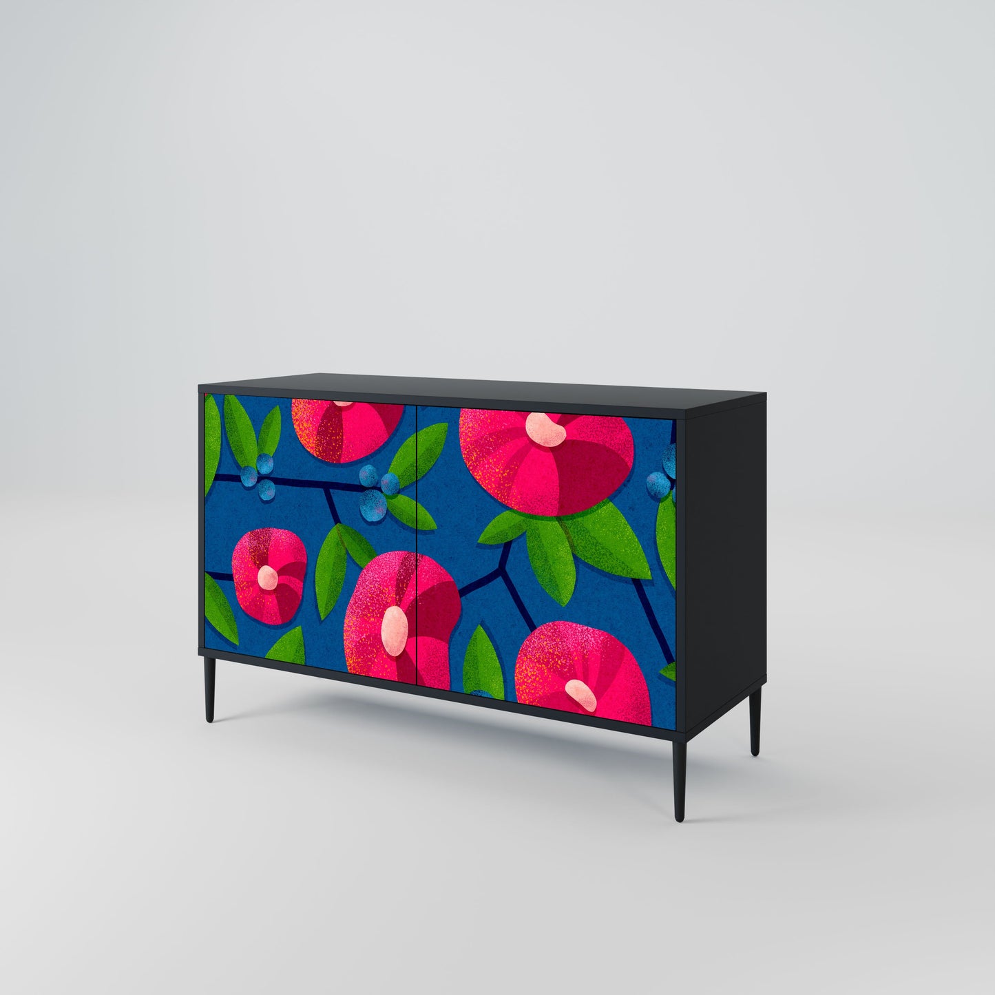 Credenza a 2 ante SPRING THOUGHTS in finitura nera