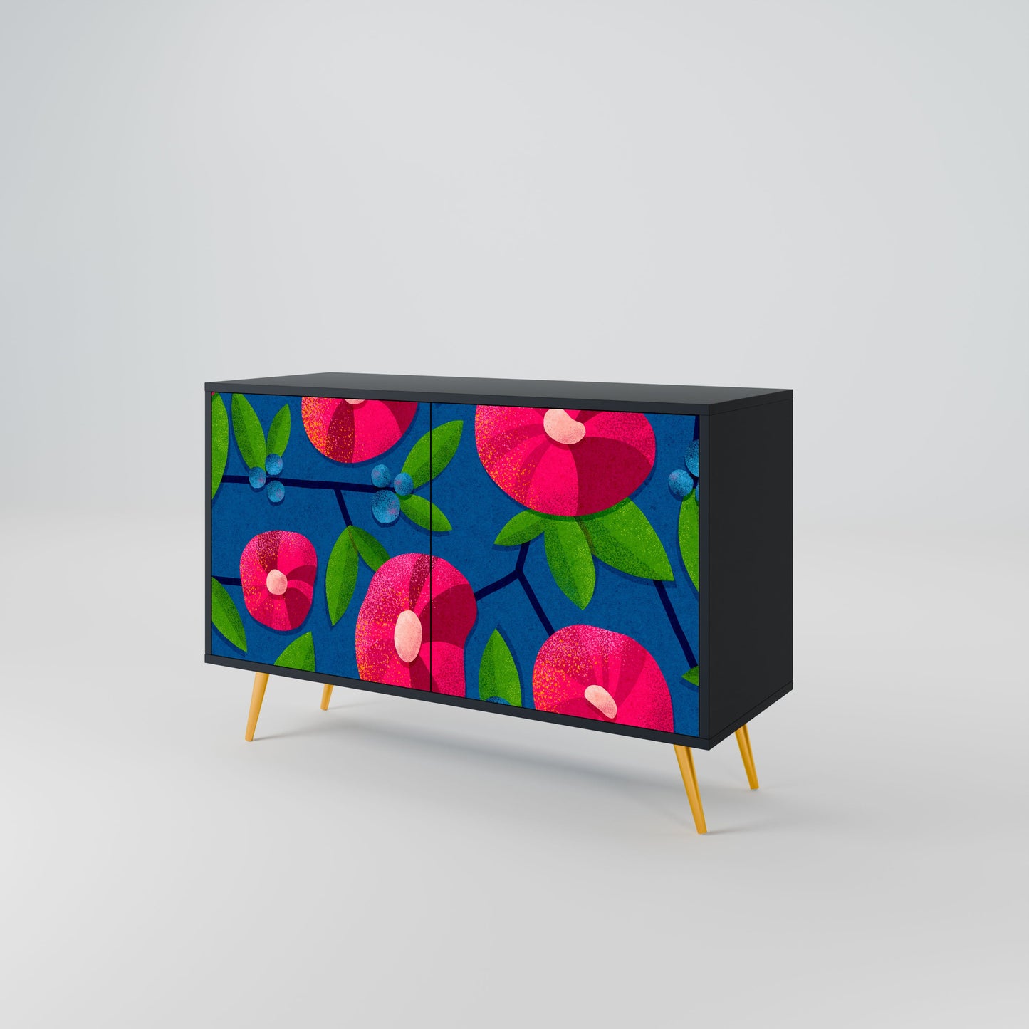 Credenza a 2 ante SPRING THOUGHTS in finitura nera