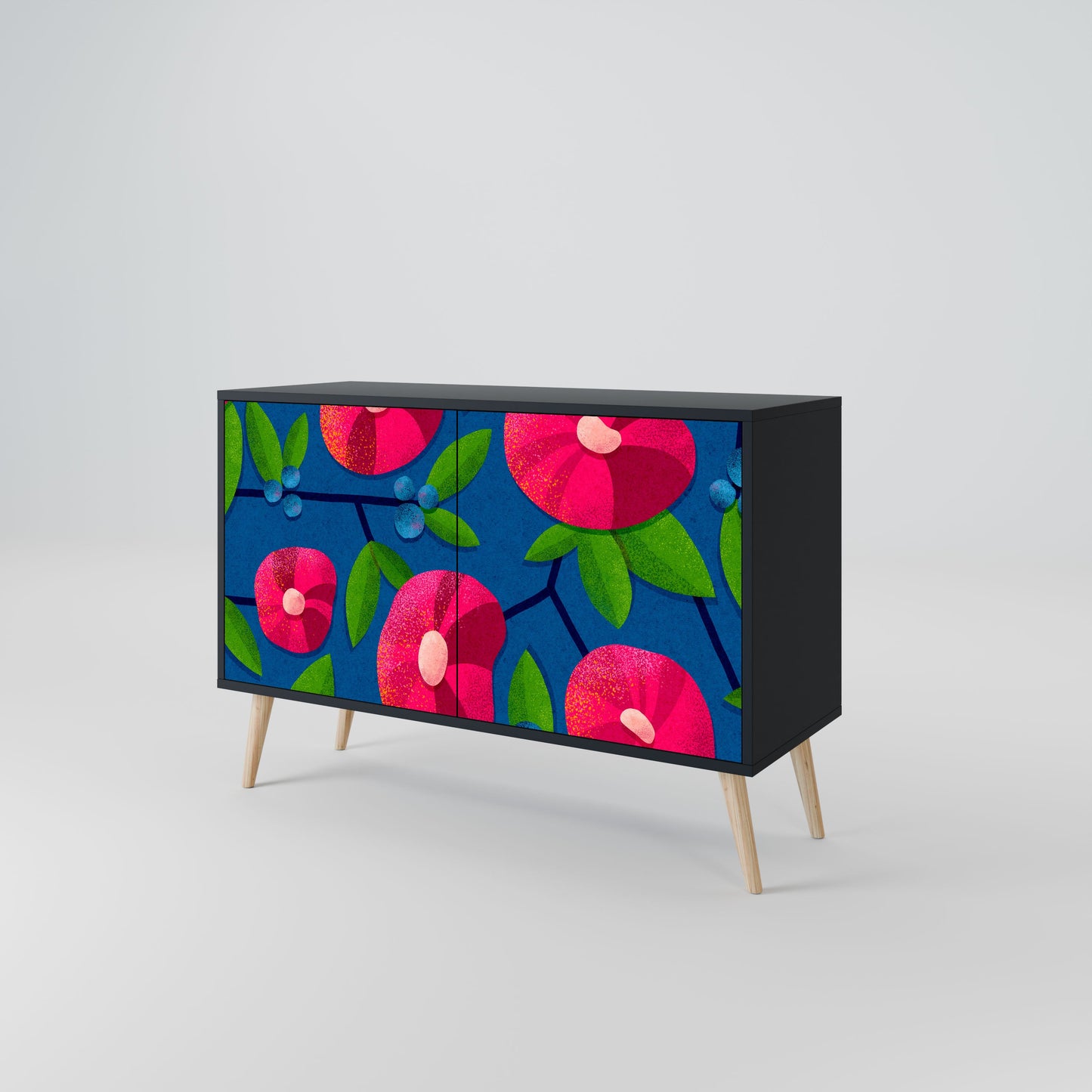 Credenza a 2 ante SPRING THOUGHTS in finitura nera