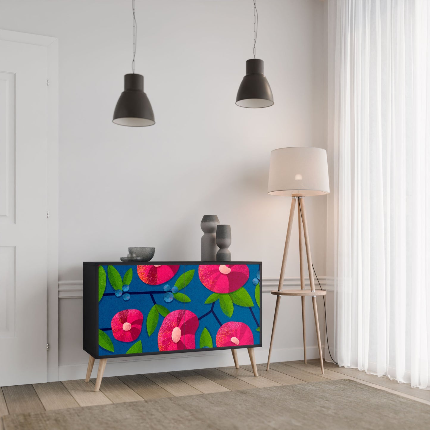 Credenza a 2 ante SPRING THOUGHTS in finitura nera