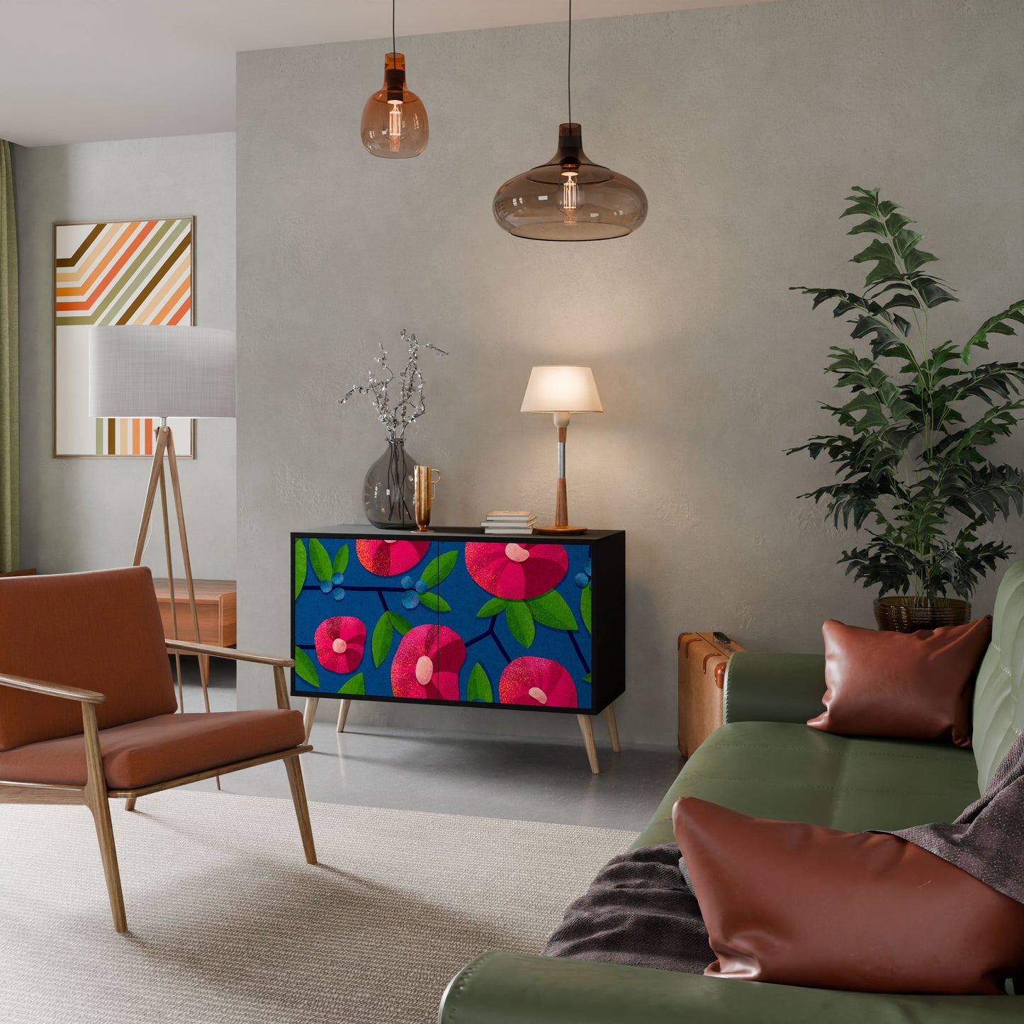 Credenza a 2 ante SPRING THOUGHTS in finitura nera