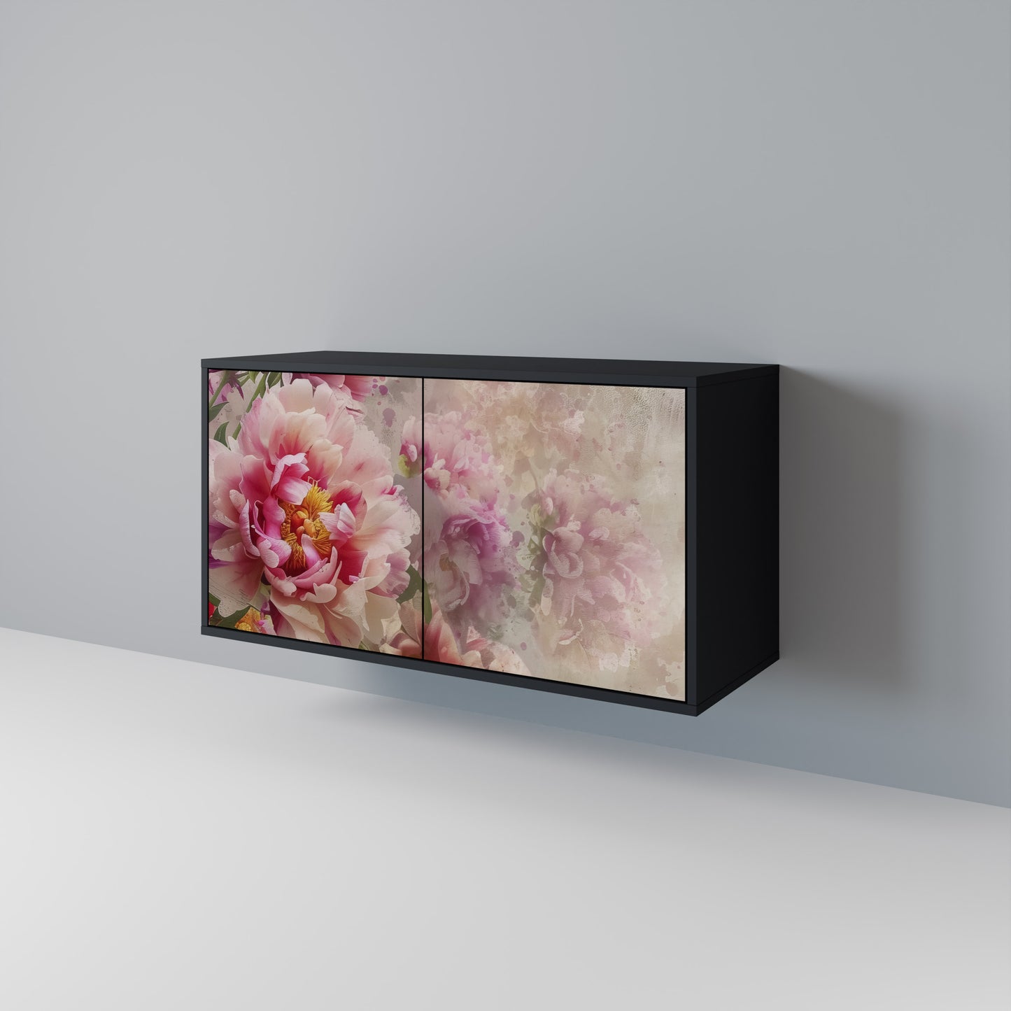 Credenza a 2 ante PEONY WHISPER con finitura nera