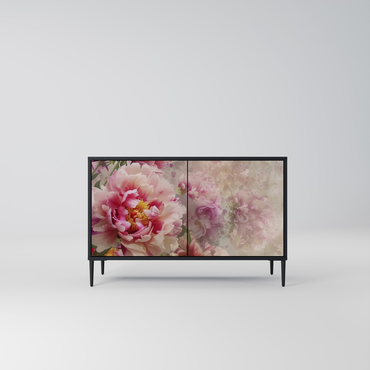 Credenza a 2 ante PEONY WHISPER con finitura nera