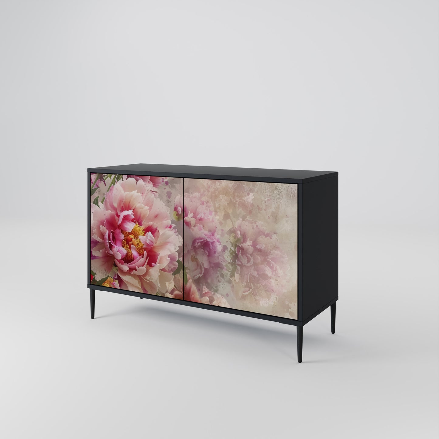 Credenza a 2 ante PEONY WHISPER con finitura nera