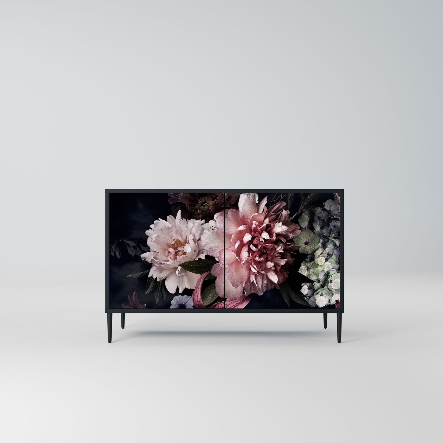 Credenza a 2 ante PURE BLOSSOM in finitura nera