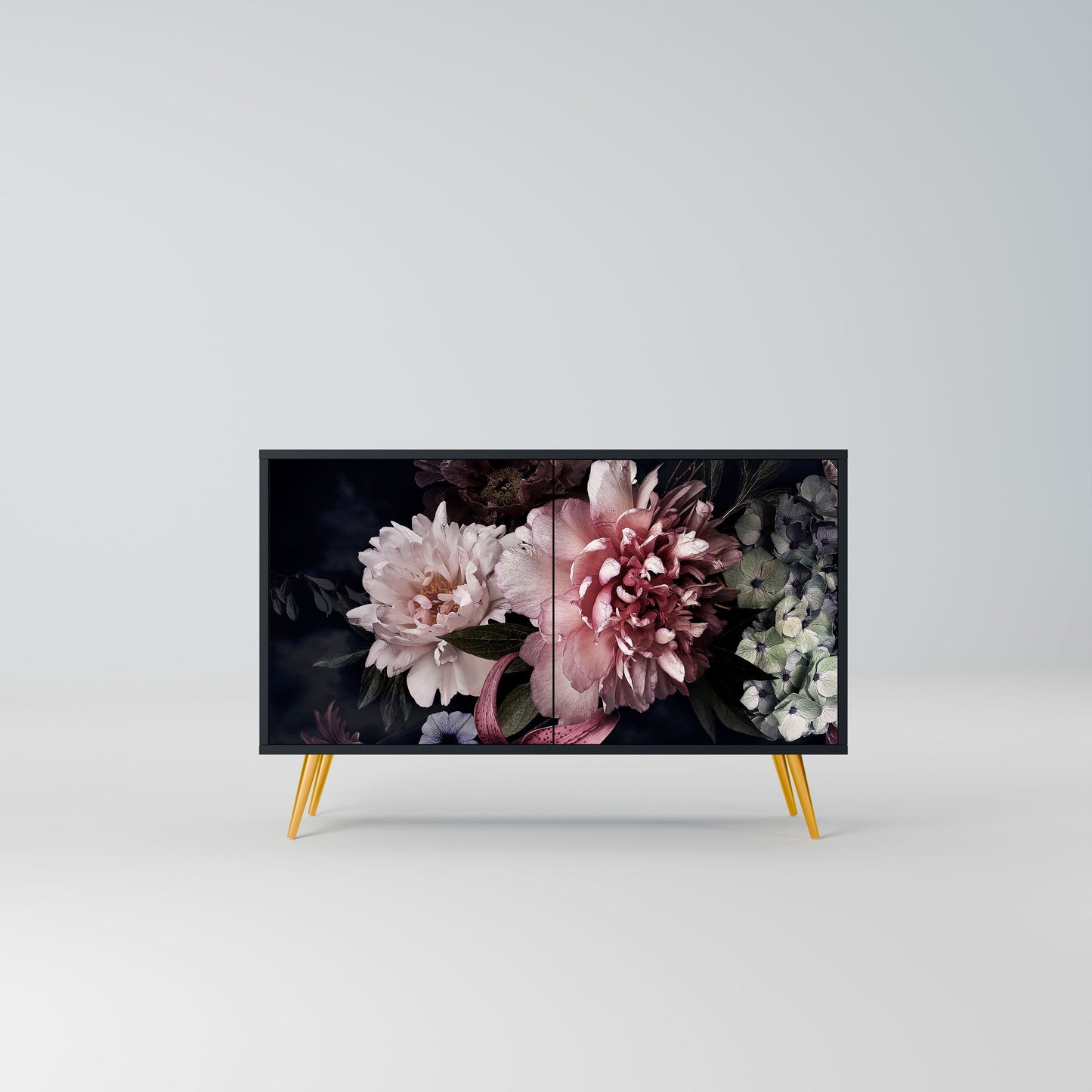 Credenza a 2 ante PURE BLOSSOM in finitura nera