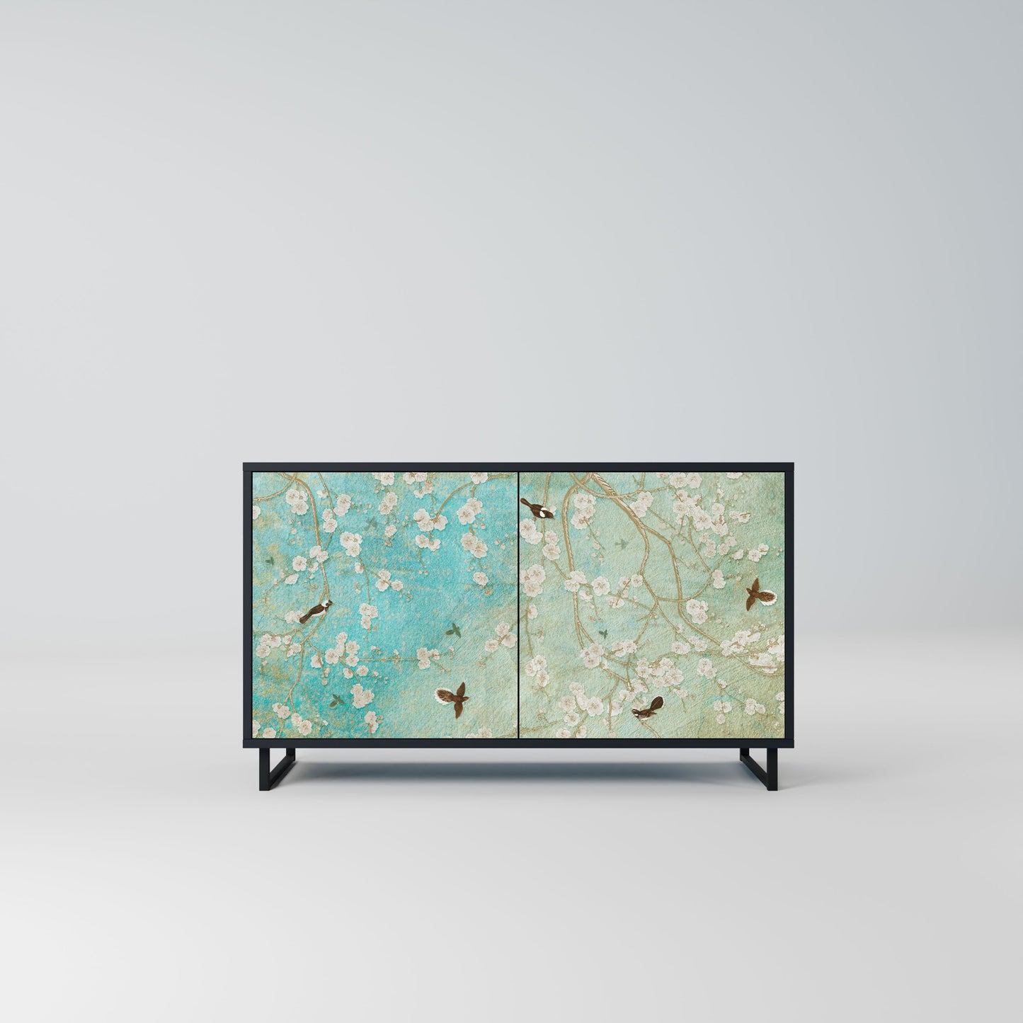 Credenza BLOOMING CHARM a 2 ante in finitura nera