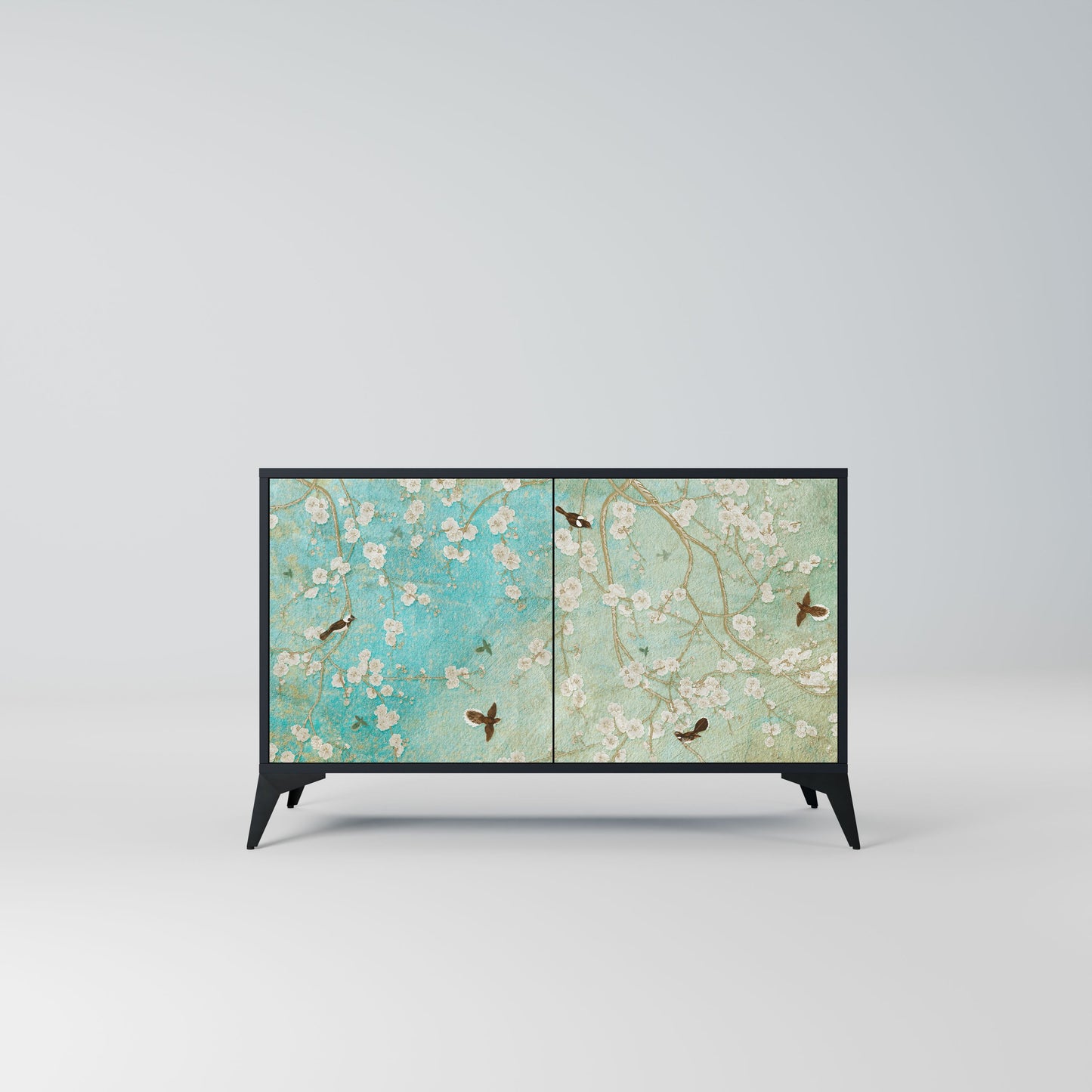 Credenza BLOOMING CHARM a 2 ante in finitura nera