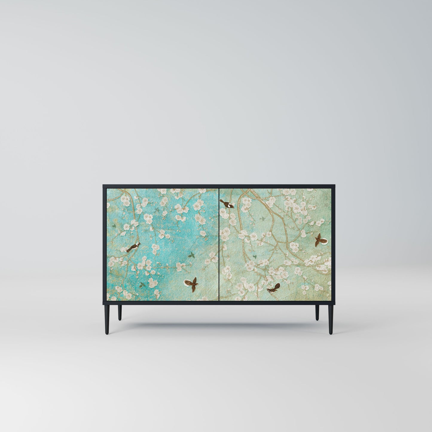 Credenza BLOOMING CHARM a 2 ante in finitura nera