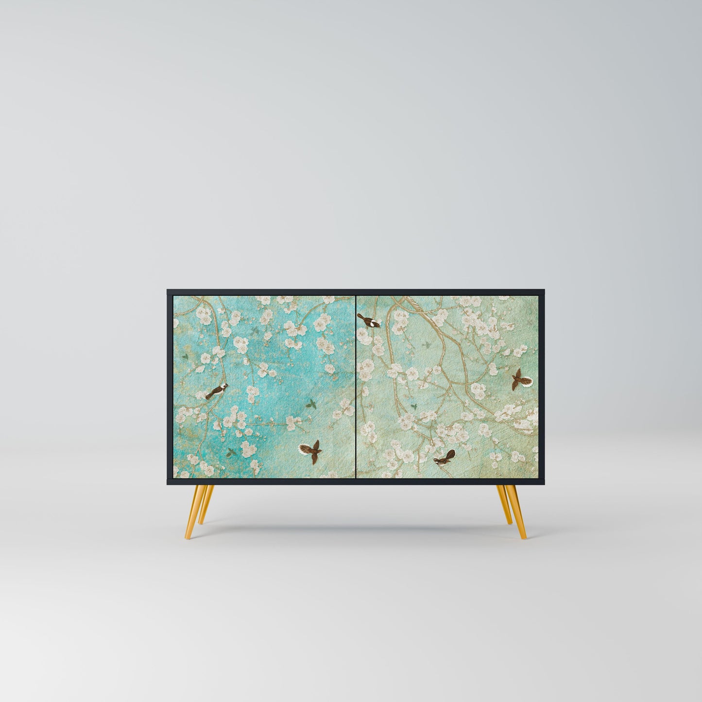 Credenza BLOOMING CHARM a 2 ante in finitura nera