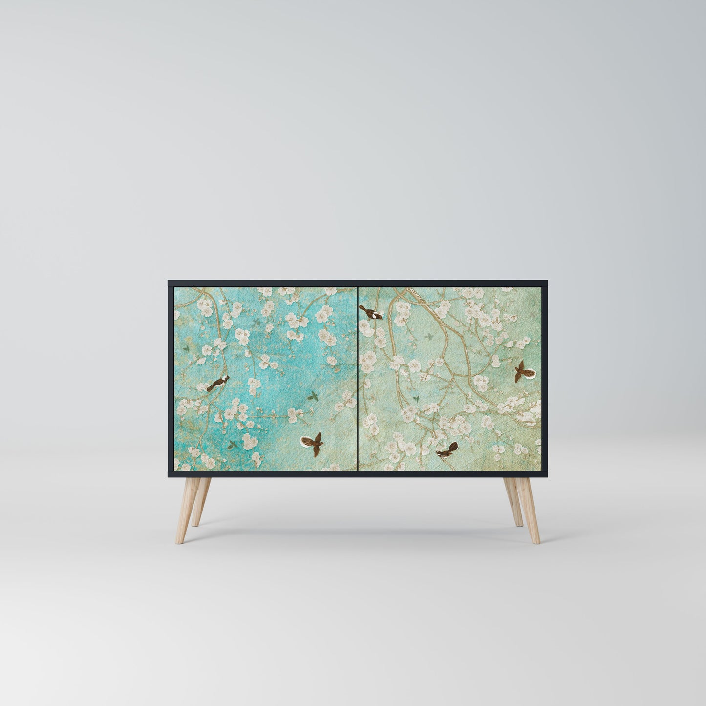 Credenza BLOOMING CHARM a 2 ante in finitura nera