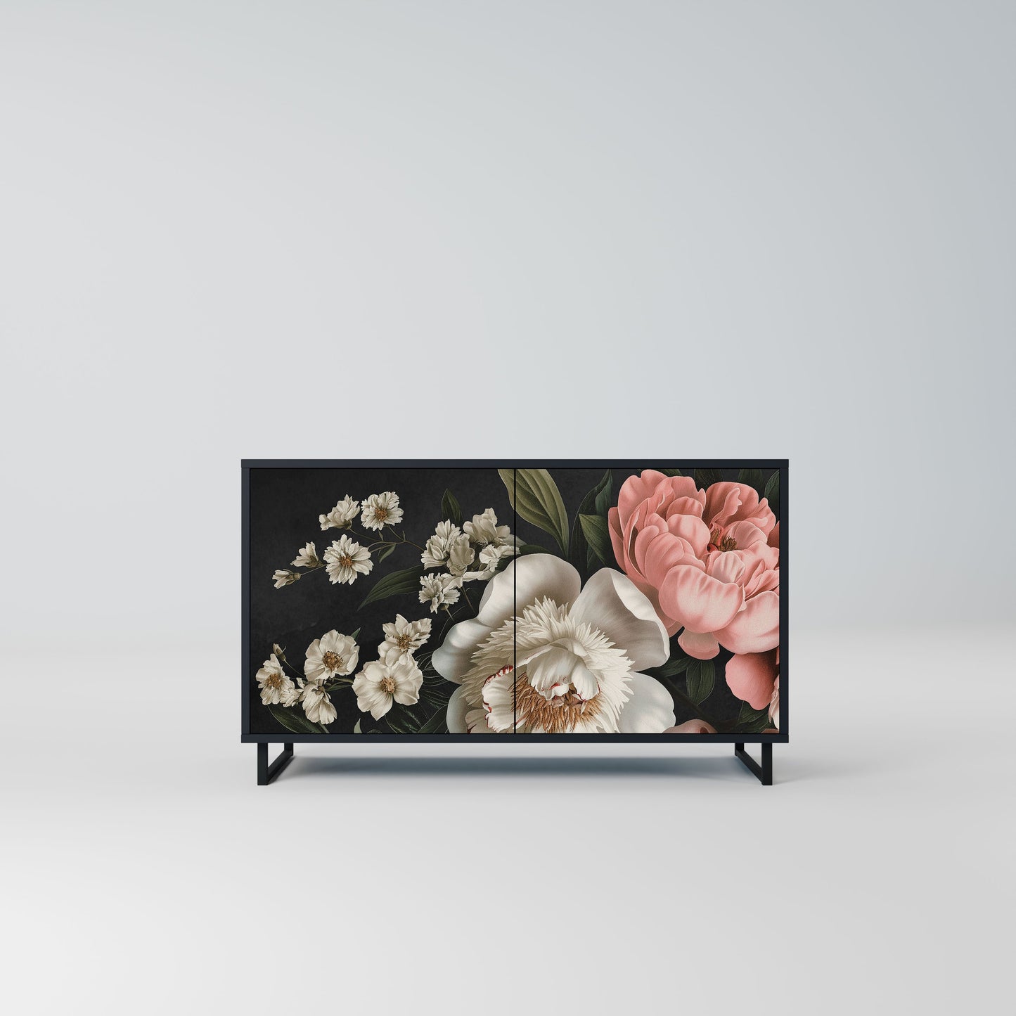 Credenza a 2 ante LUSH ELEGANCE in finitura nera