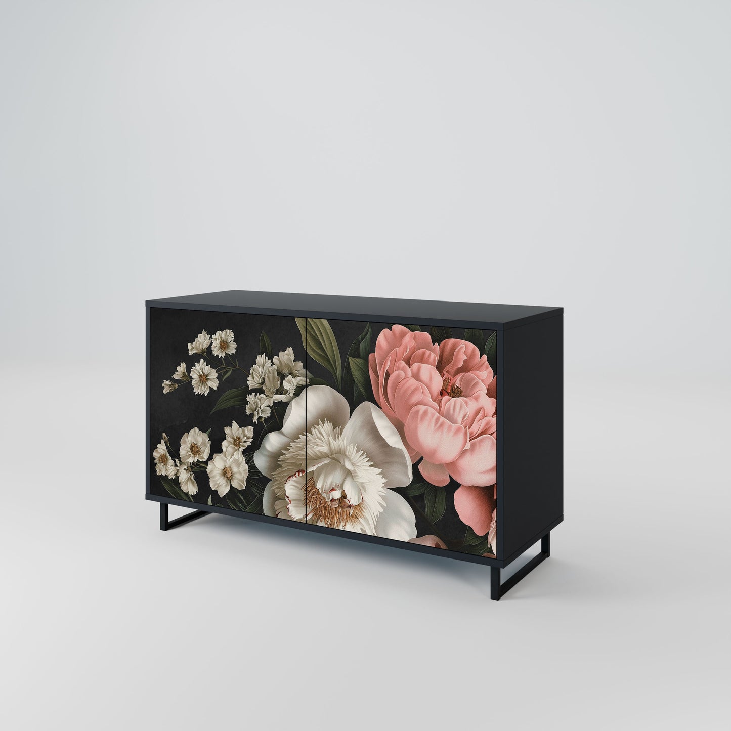 Credenza a 2 ante LUSH ELEGANCE in finitura nera