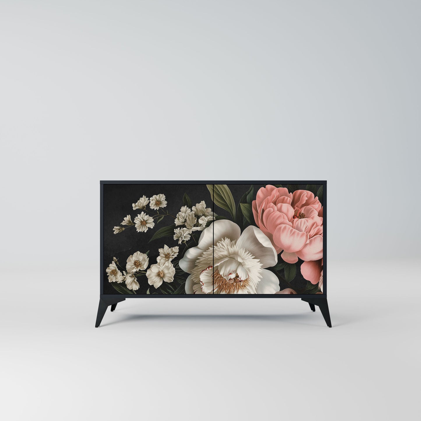 Credenza a 2 ante LUSH ELEGANCE in finitura nera