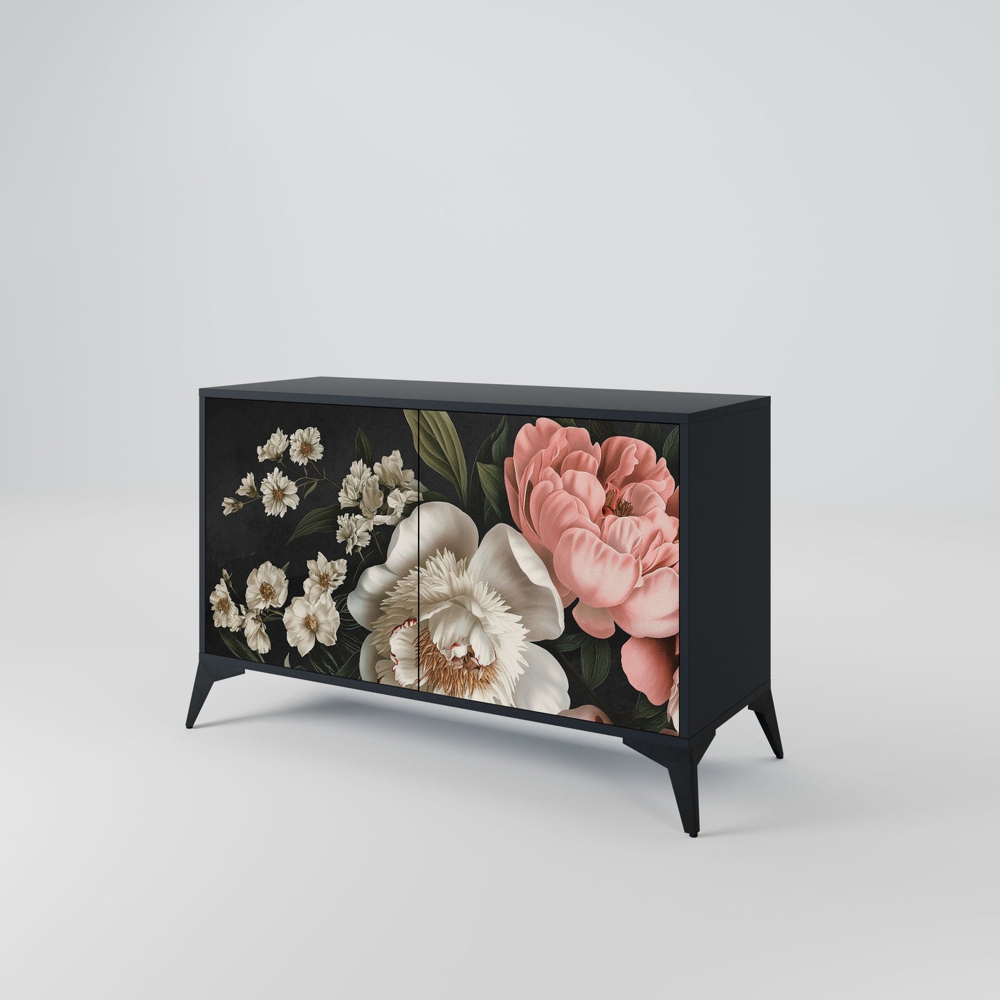 Credenza a 2 ante LUSH ELEGANCE in finitura nera
