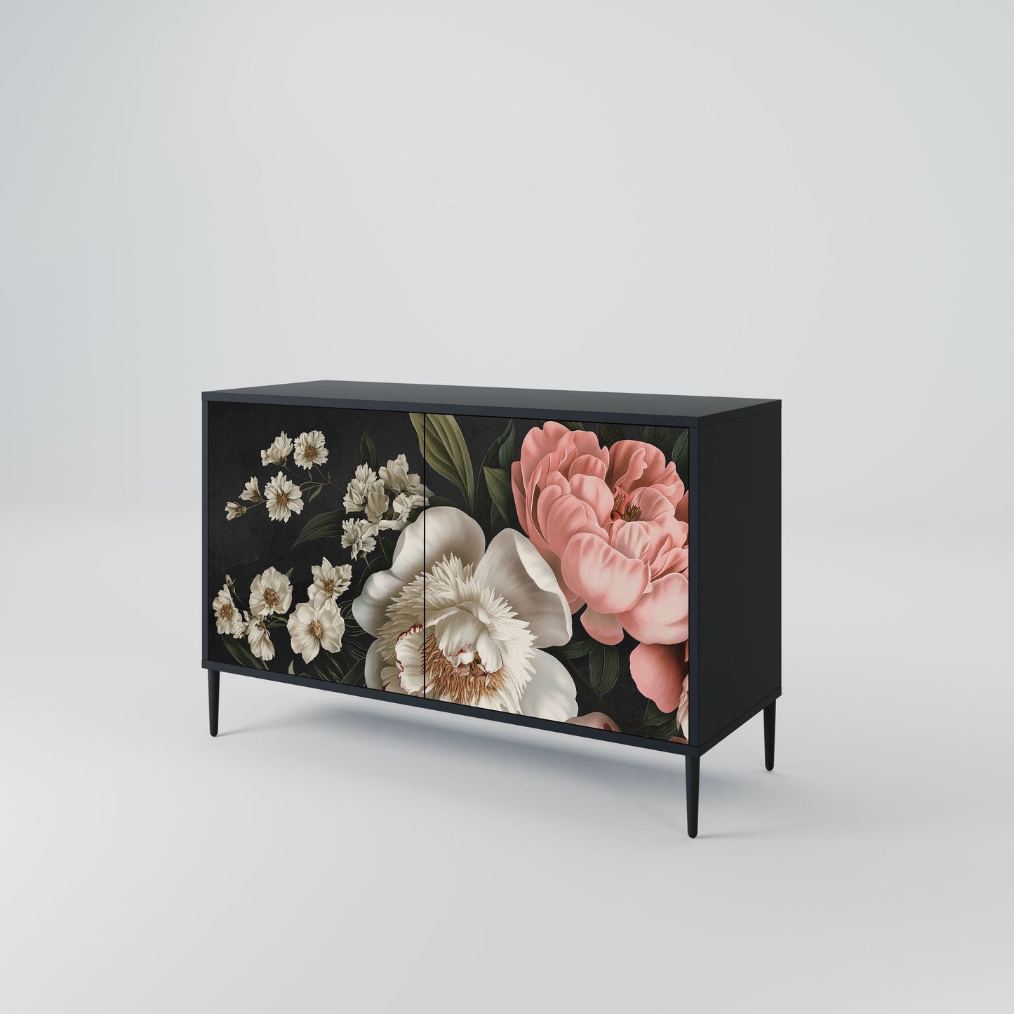 Credenza a 2 ante LUSH ELEGANCE in finitura nera