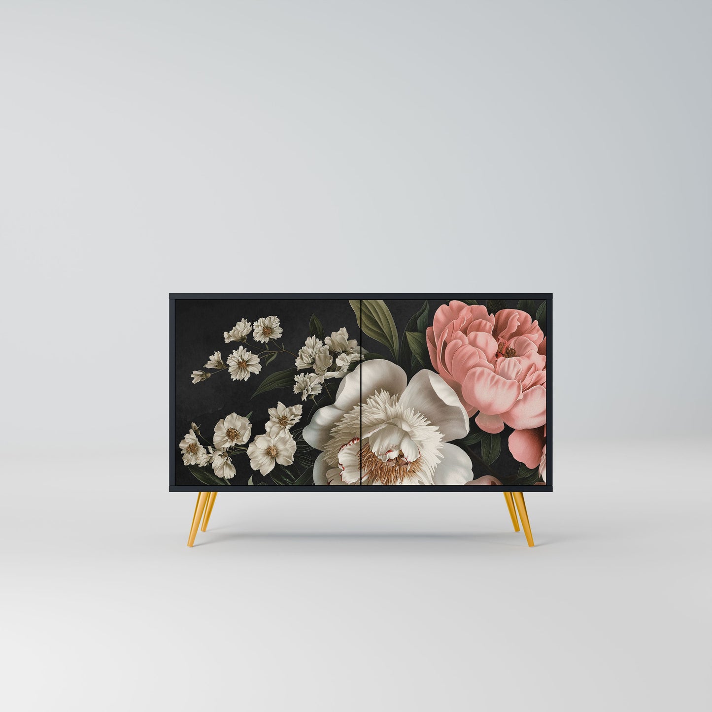 Credenza a 2 ante LUSH ELEGANCE in finitura nera
