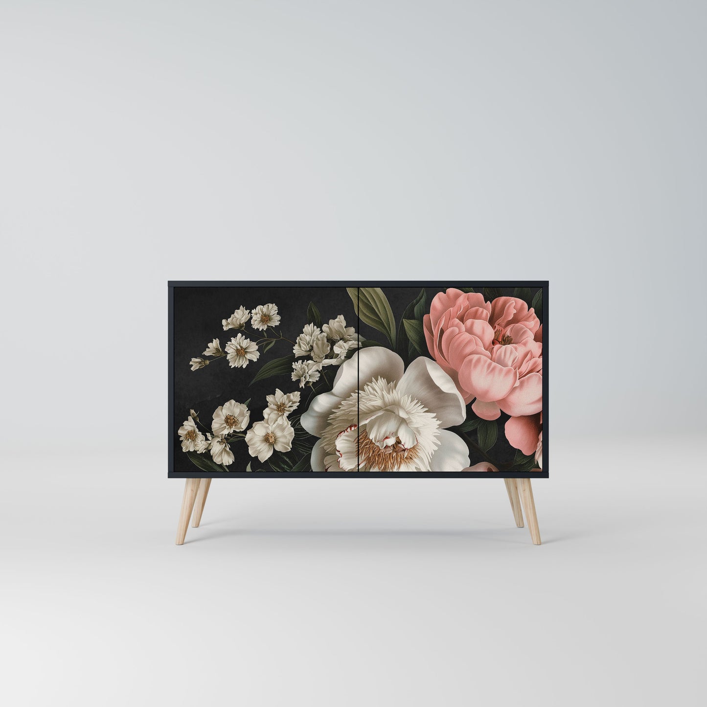 Credenza a 2 ante LUSH ELEGANCE in finitura nera