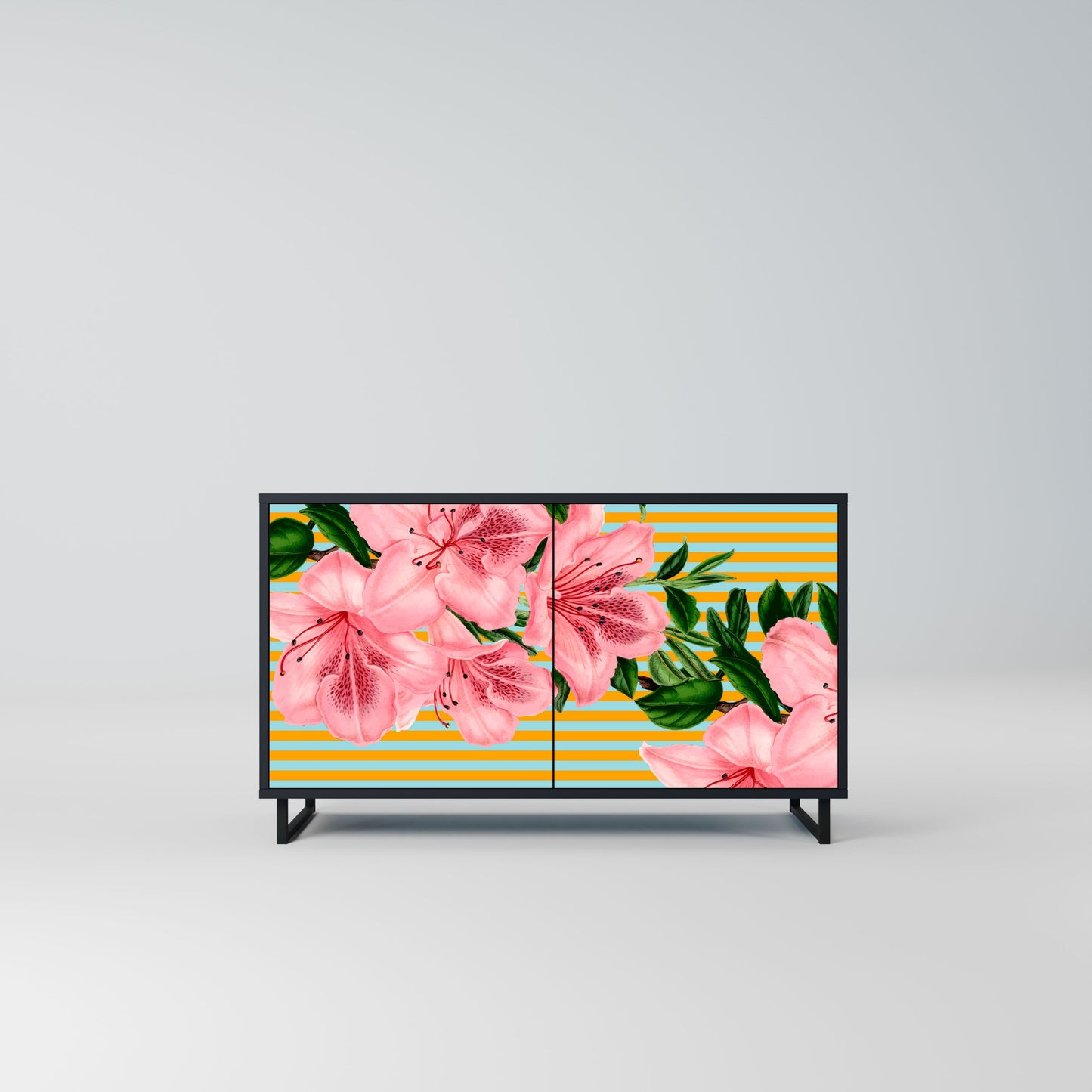 Credenza FRAGILE BEAUTY a 2 ante in finitura nera
