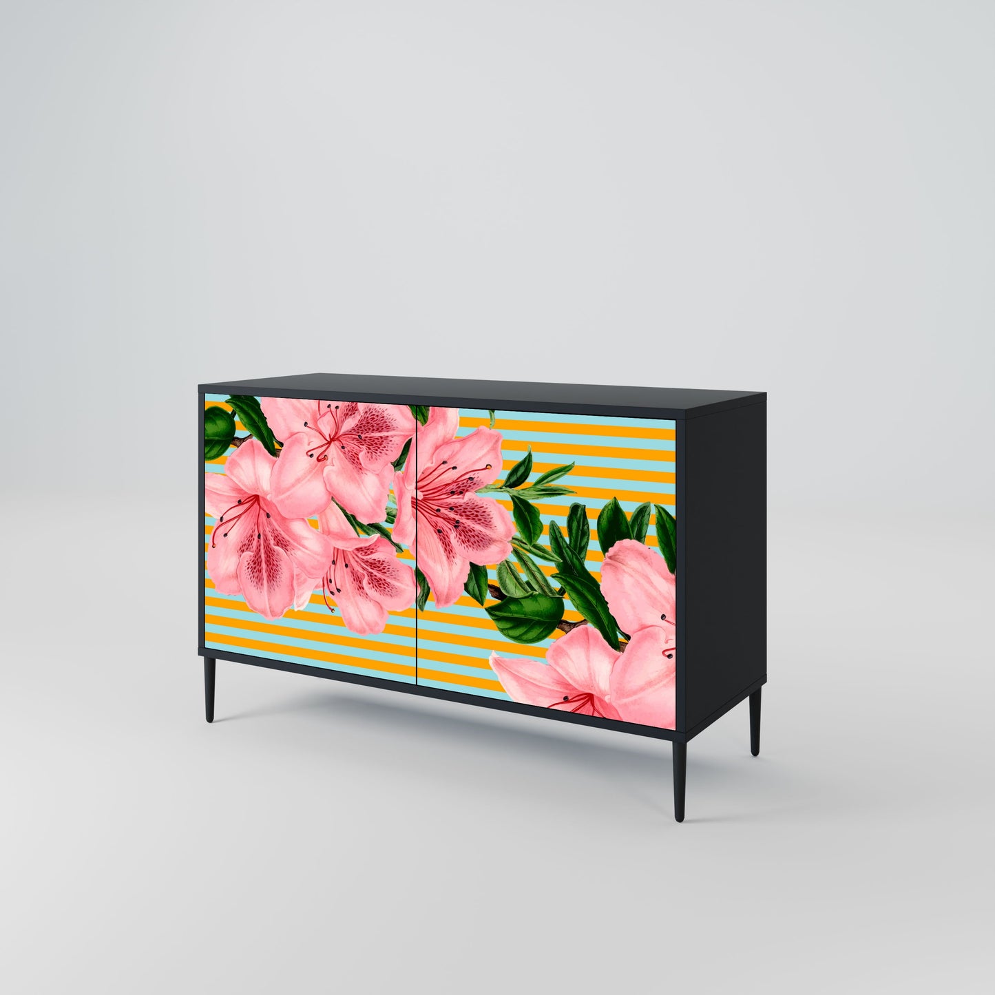 Credenza FRAGILE BEAUTY a 2 ante in finitura nera