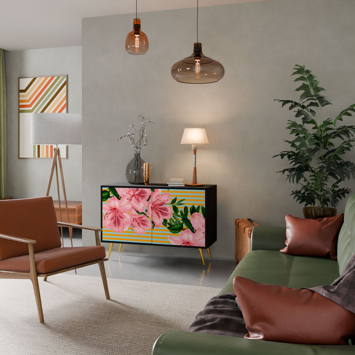 Credenza FRAGILE BEAUTY a 2 ante in finitura nera