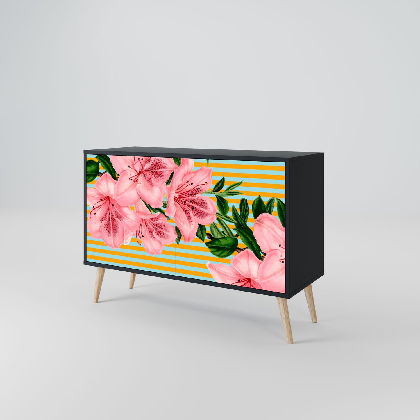 Credenza FRAGILE BEAUTY a 2 ante in finitura nera