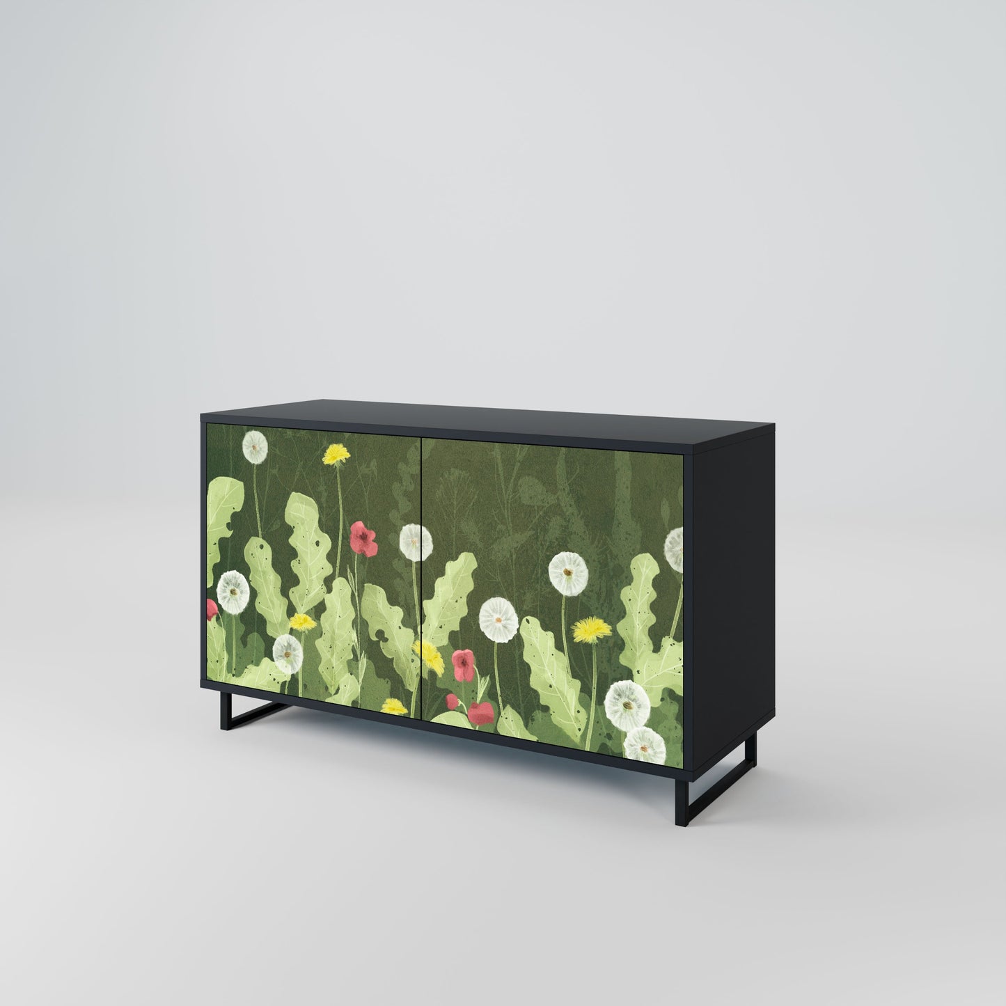 Credenza DANDELION AMUSE a 2 ante in finitura nera