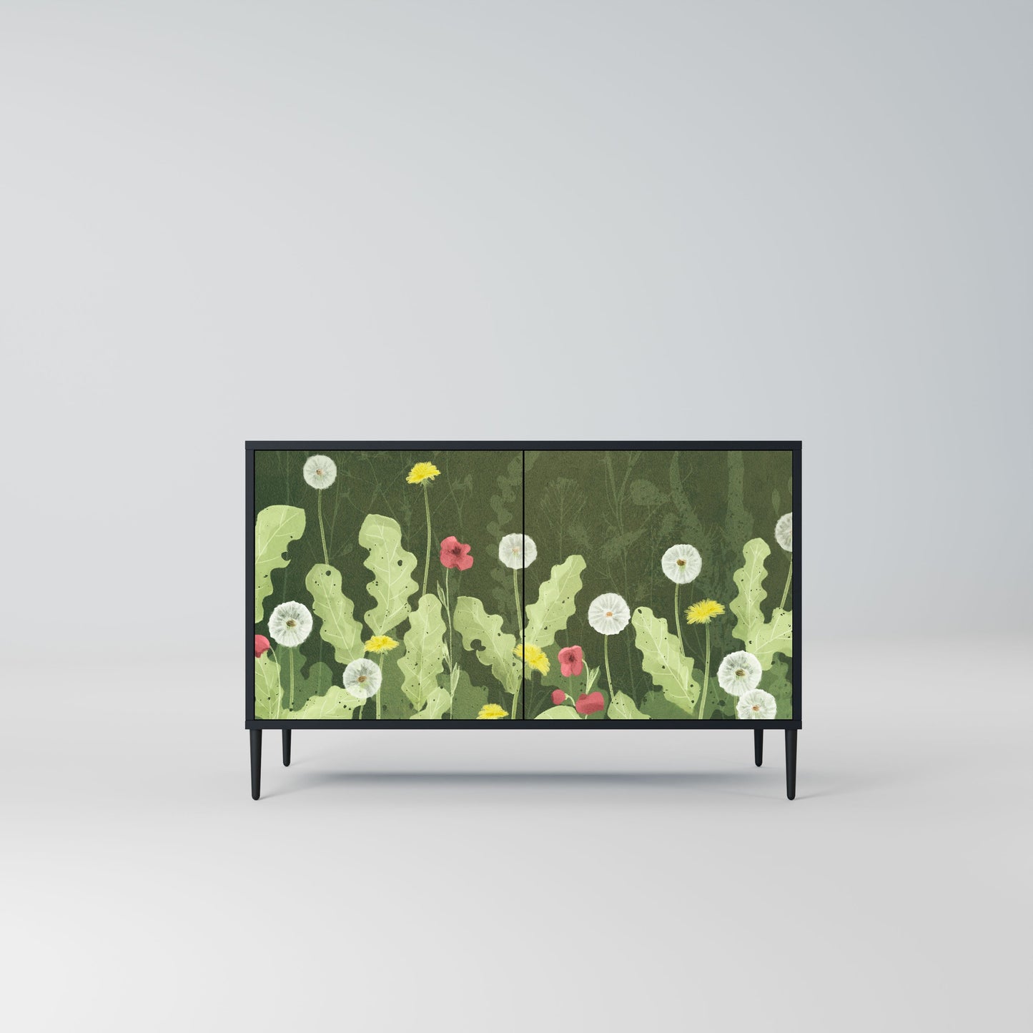 Credenza DANDELION AMUSE a 2 ante in finitura nera