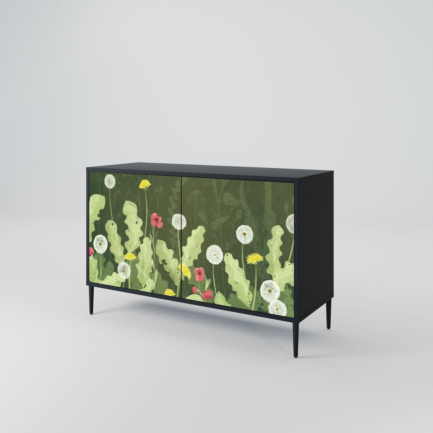 Credenza DANDELION AMUSE a 2 ante in finitura nera