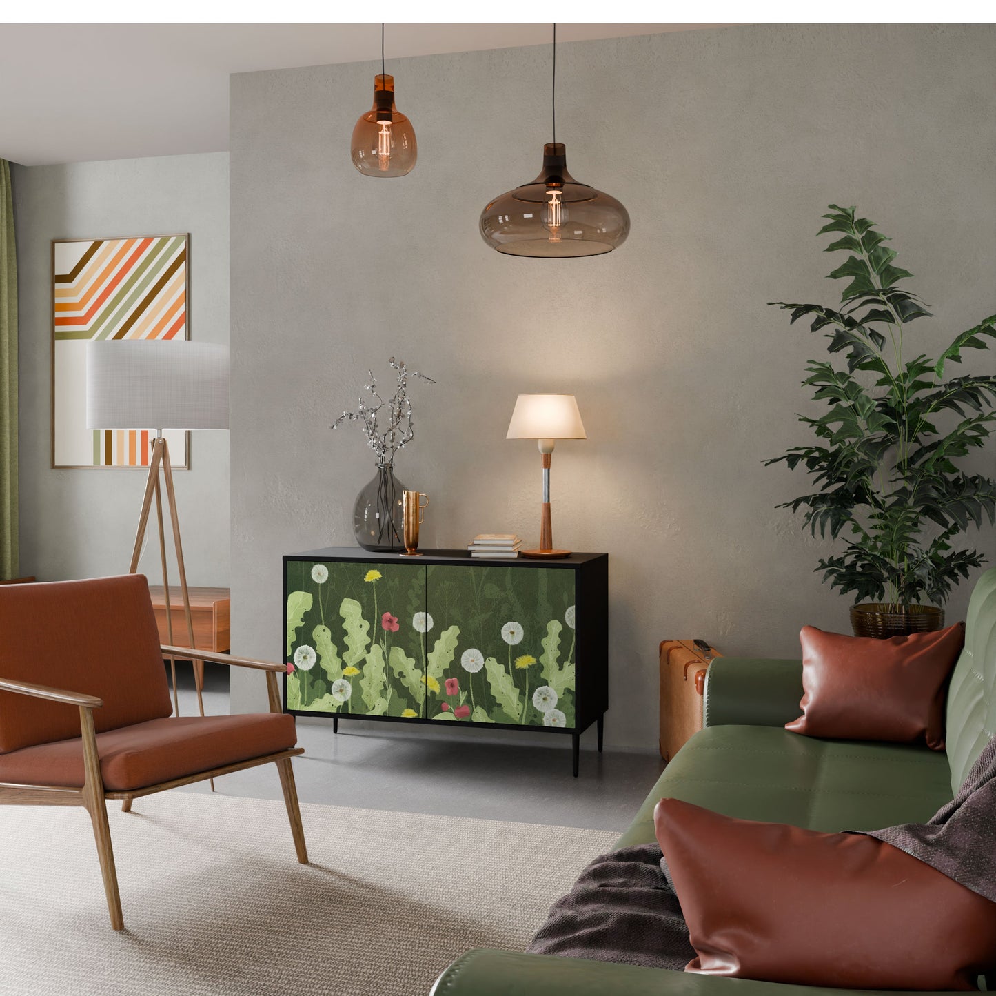 Credenza DANDELION AMUSE a 2 ante in finitura nera