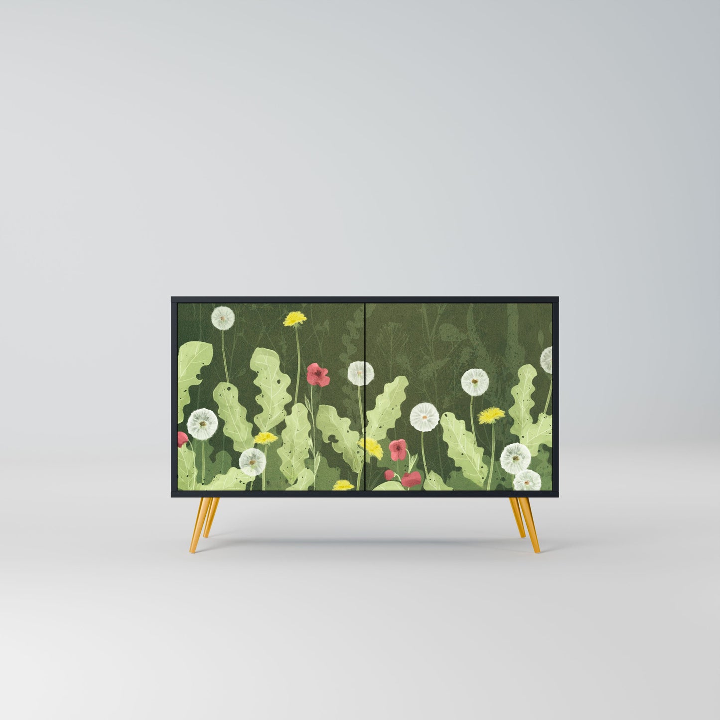Credenza DANDELION AMUSE a 2 ante in finitura nera
