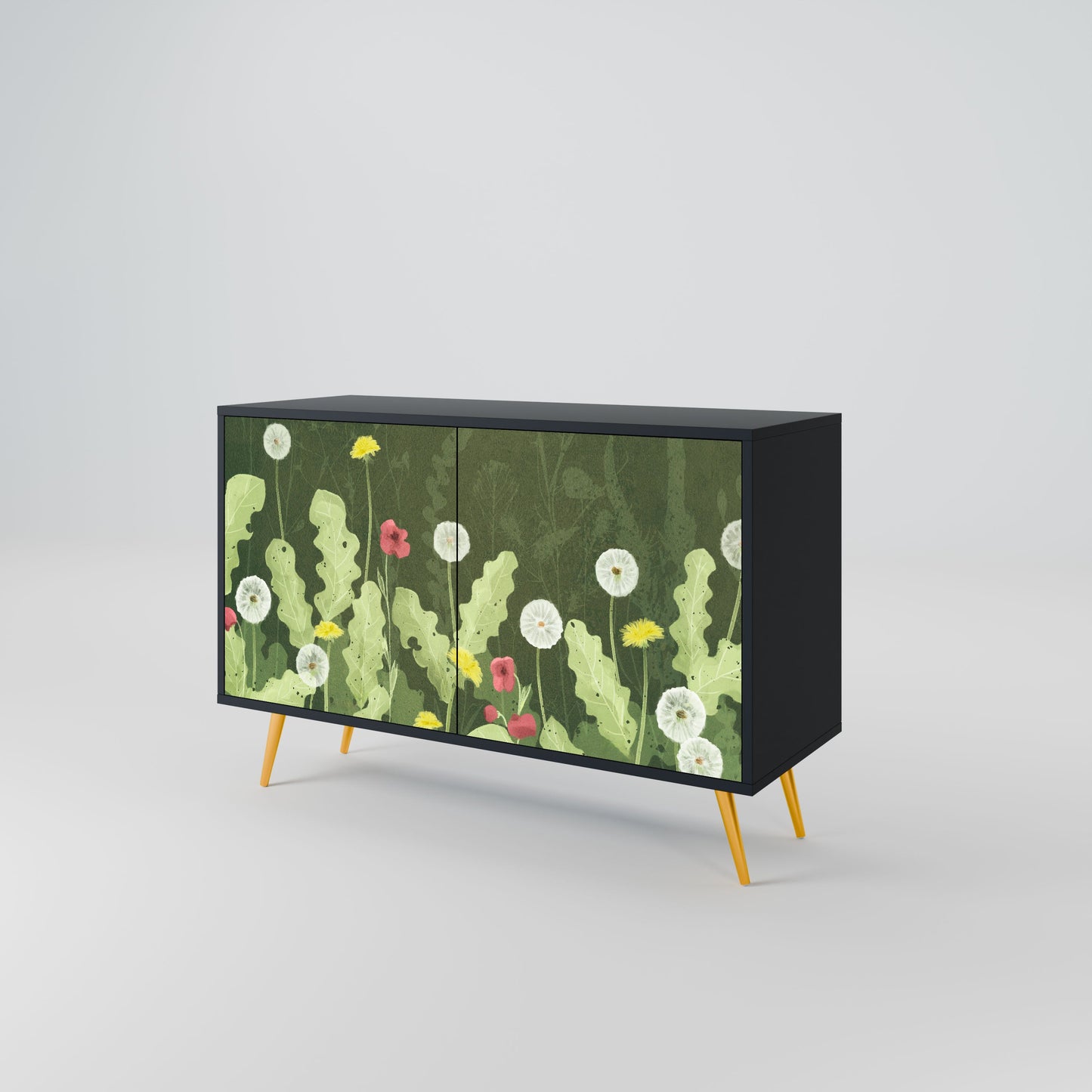 Credenza DANDELION AMUSE a 2 ante in finitura nera