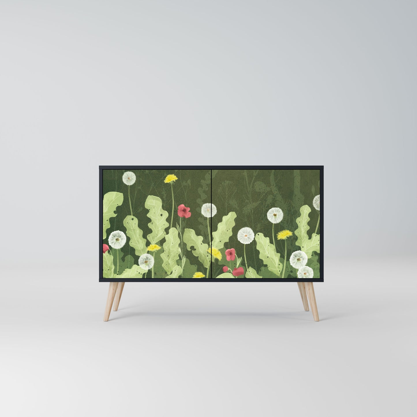 Credenza DANDELION AMUSE a 2 ante in finitura nera
