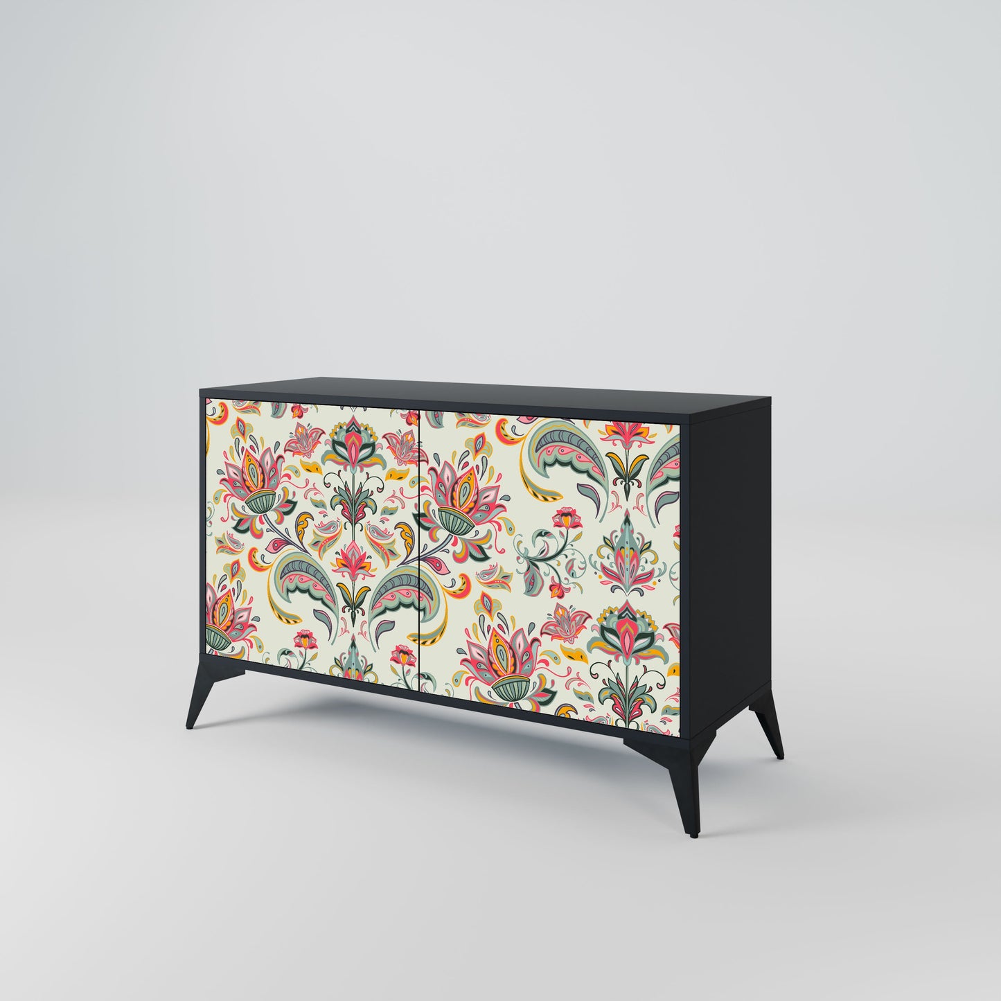 Credenza ORGANIC FOLKLORE a 2 ante in finitura nera