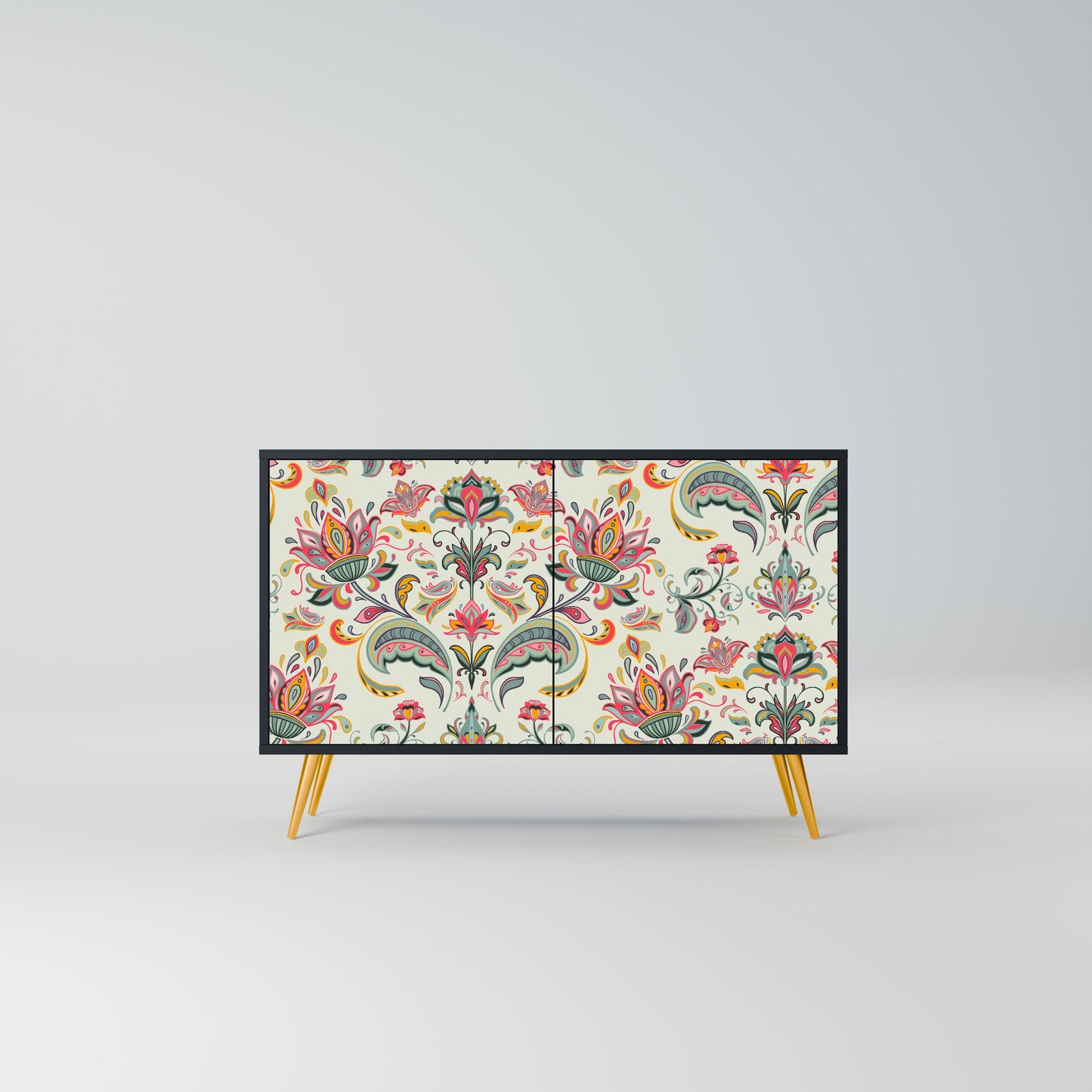 Credenza ORGANIC FOLKLORE a 2 ante in finitura nera