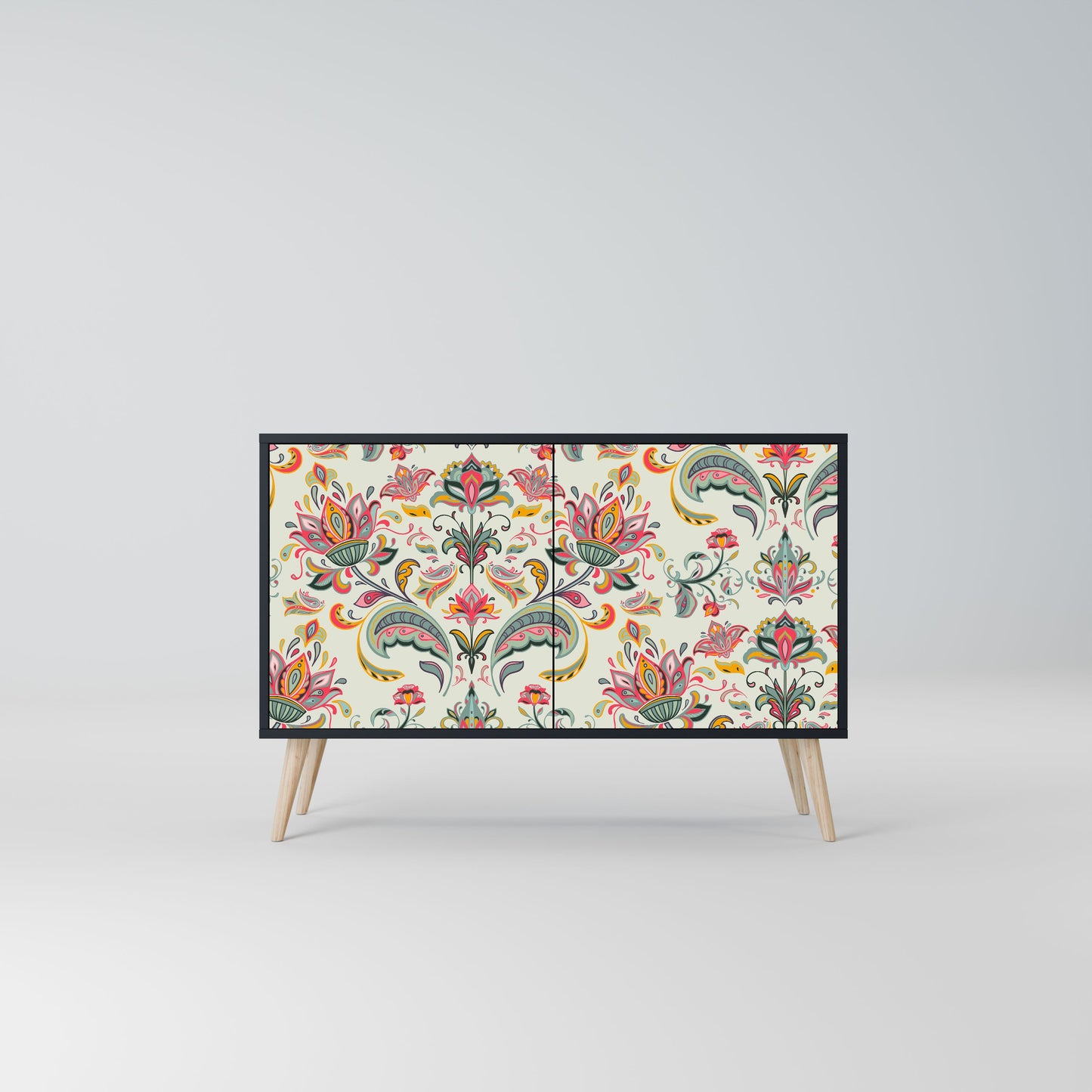Credenza ORGANIC FOLKLORE a 2 ante in finitura nera