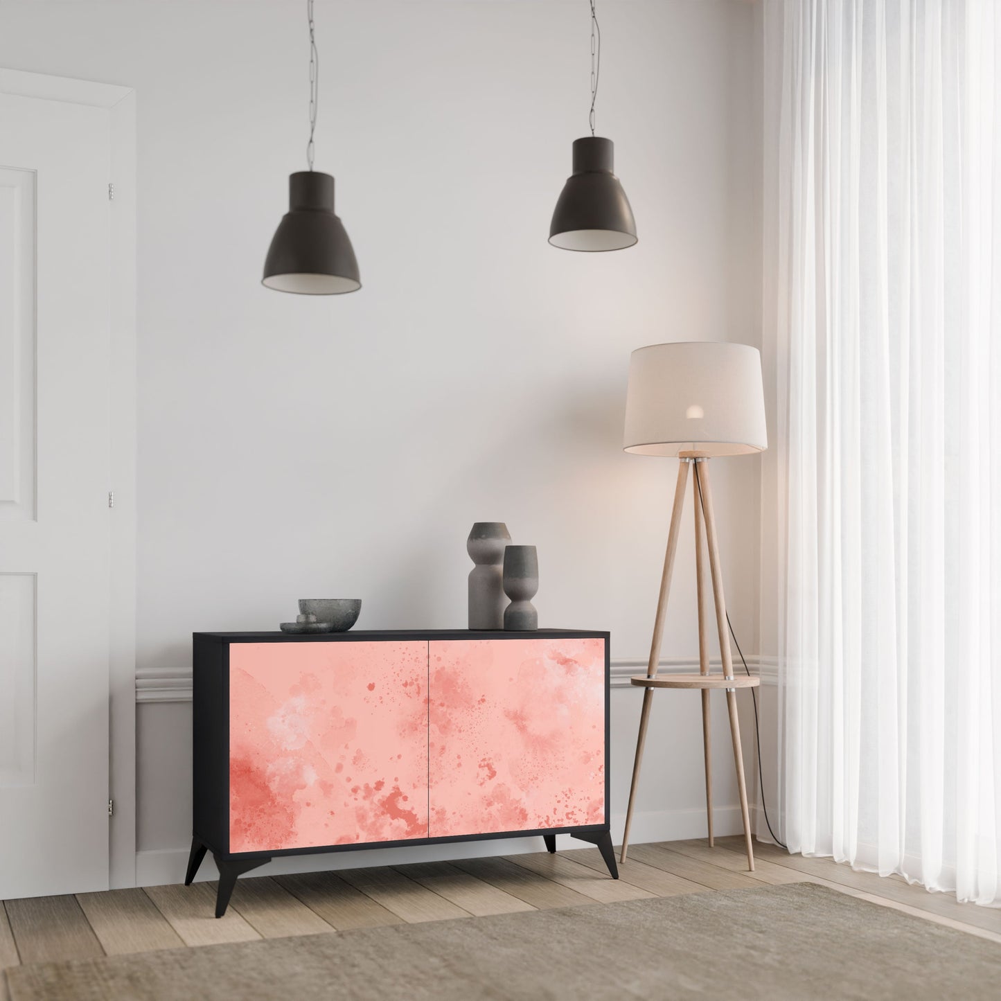 Credenza CRANE DANCE a 2 ante in finitura nera