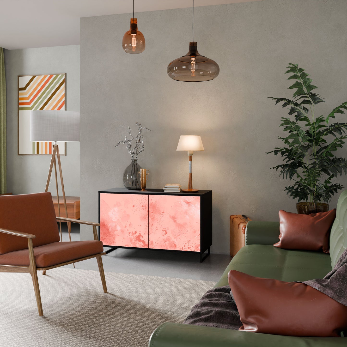 Credenza CRANE DANCE a 2 ante in finitura nera