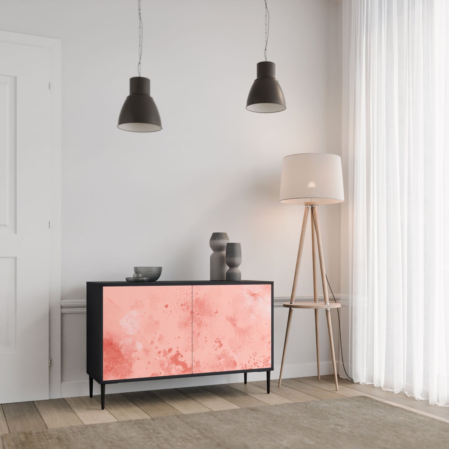Credenza CRANE DANCE a 2 ante in finitura nera