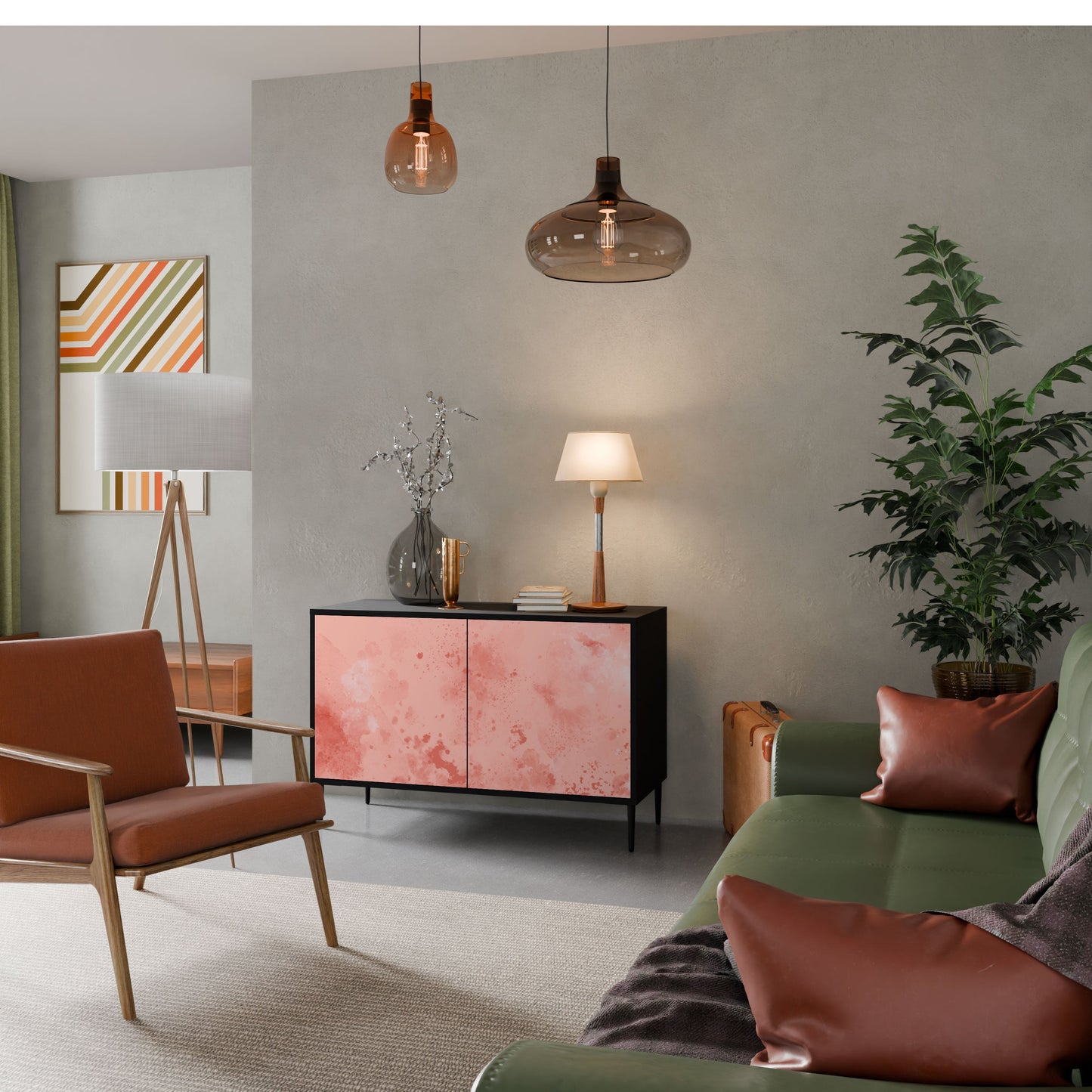 Credenza CRANE DANCE a 2 ante in finitura nera