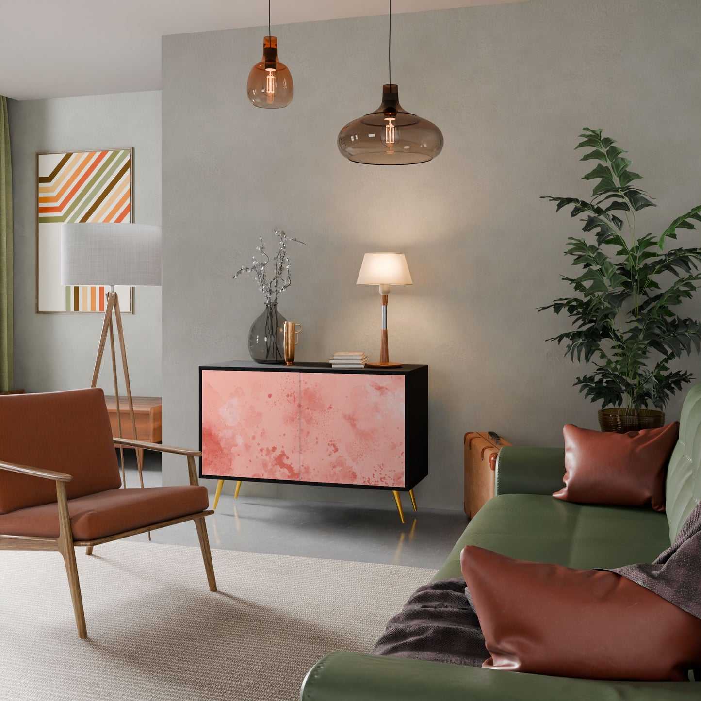 Credenza CRANE DANCE a 2 ante in finitura nera