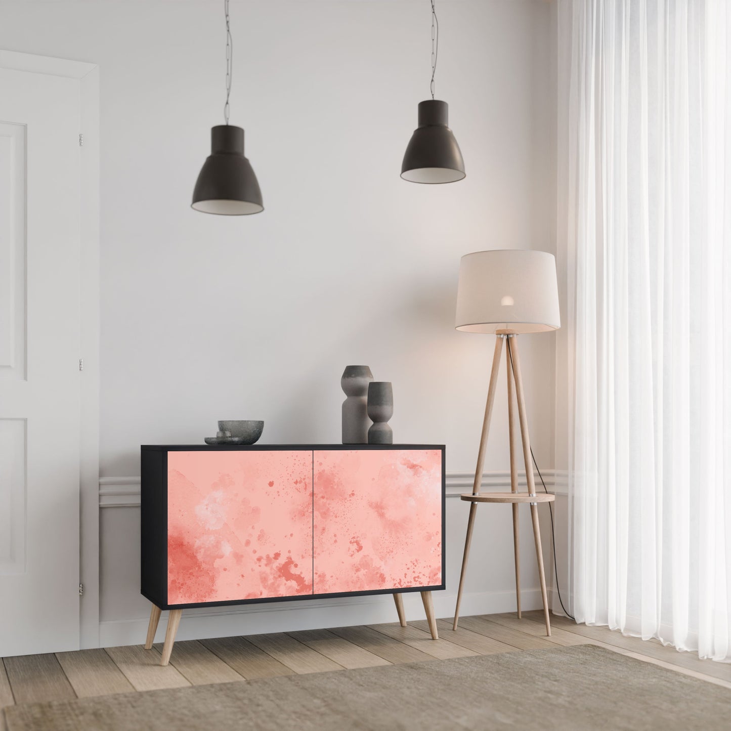 Credenza CRANE DANCE a 2 ante in finitura nera