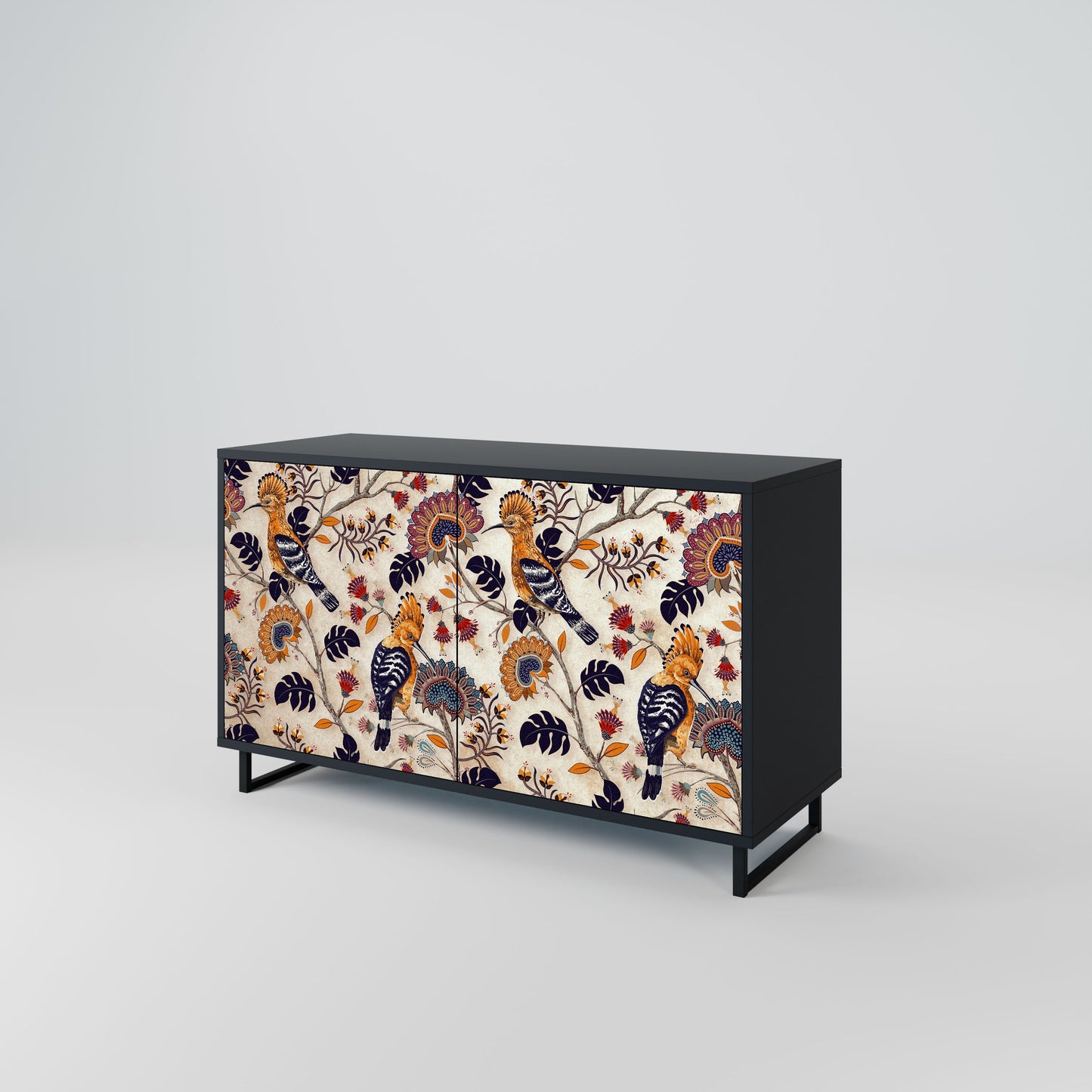 Credenza EMINENT HOOPOE a 2 ante in finitura nera