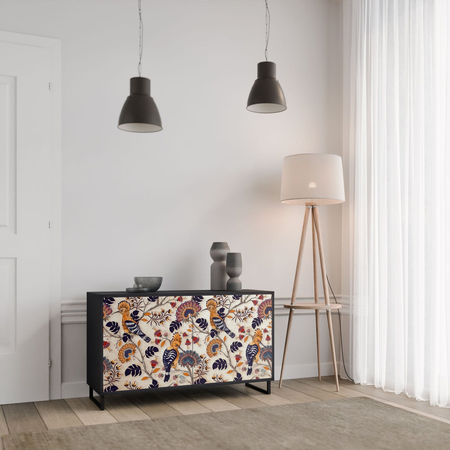 Credenza EMINENT HOOPOE a 2 ante in finitura nera