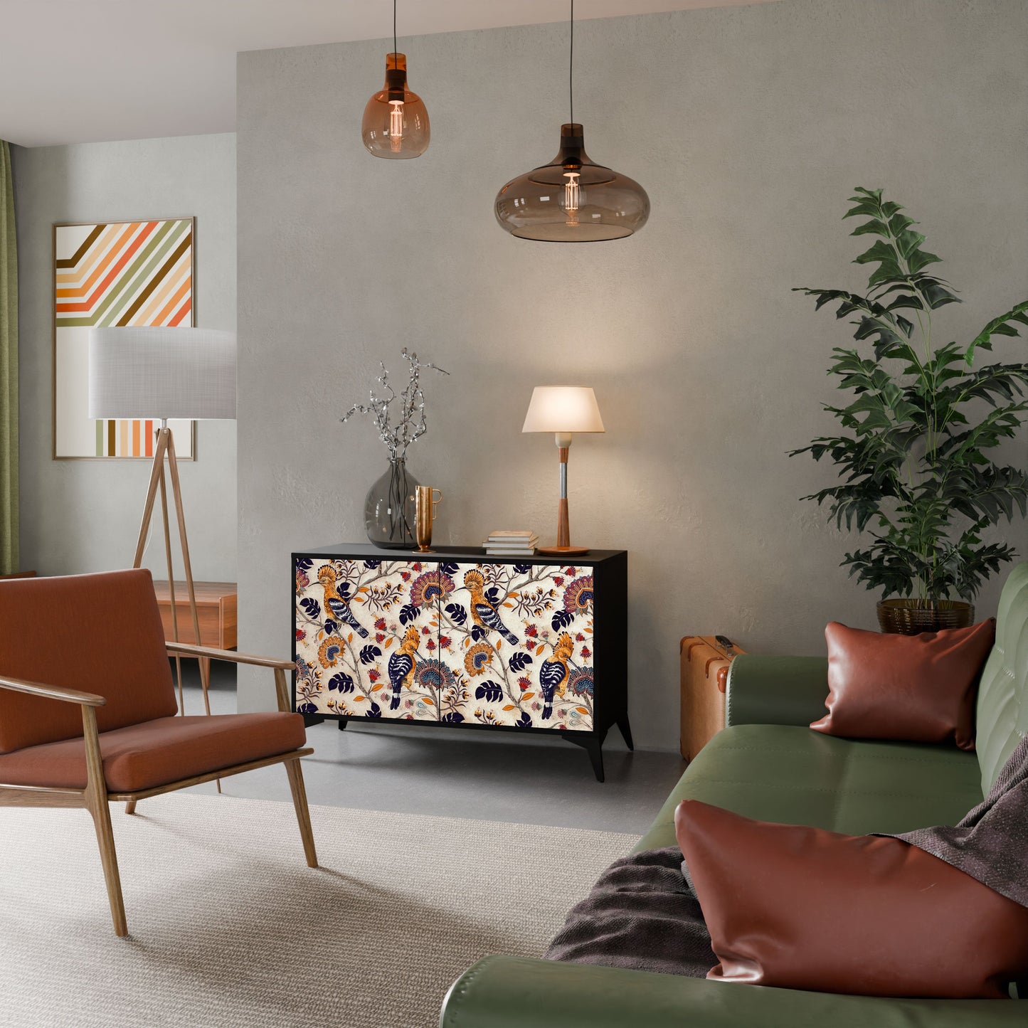 Credenza EMINENT HOOPOE a 2 ante in finitura nera