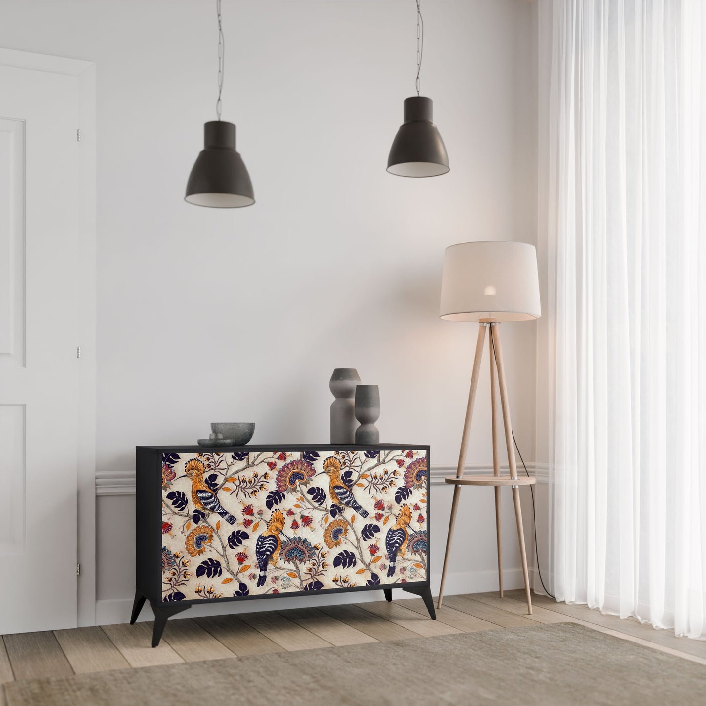 Credenza EMINENT HOOPOE a 2 ante in finitura nera