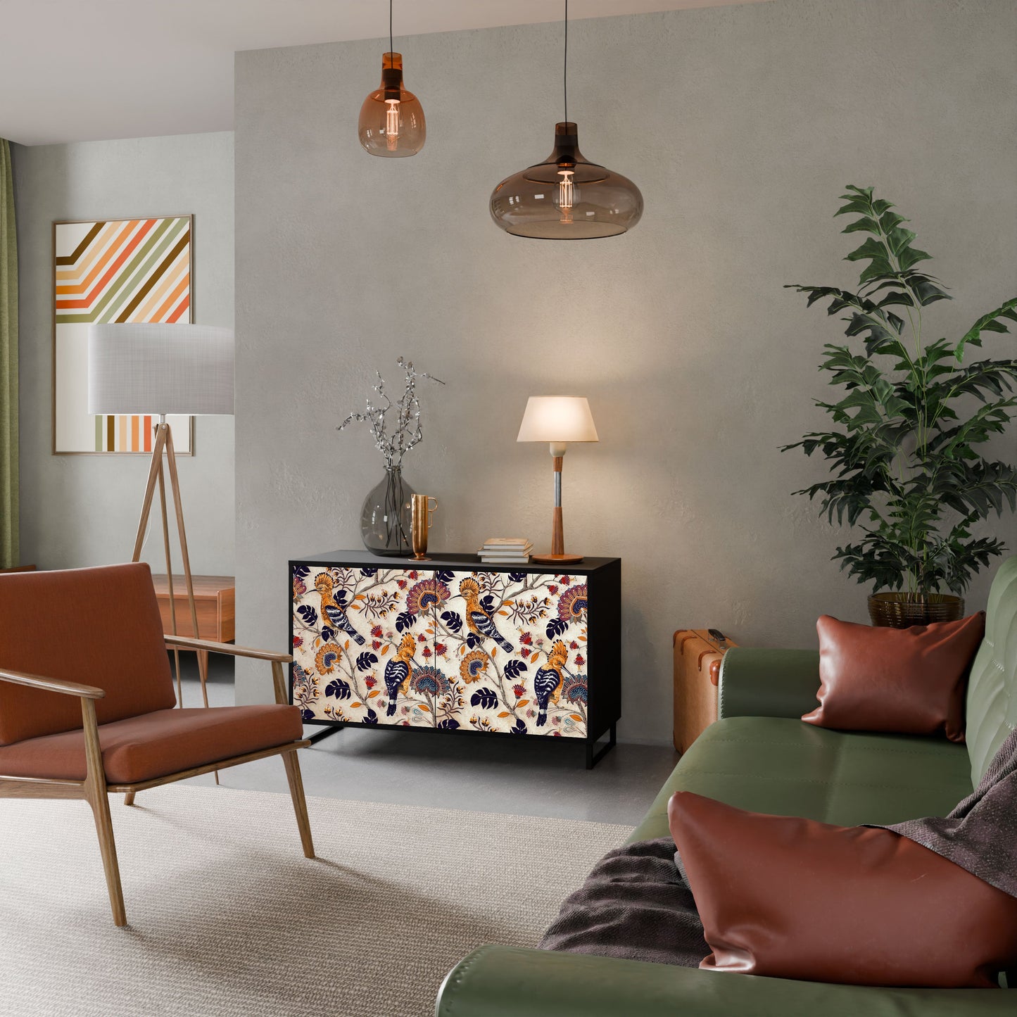 Credenza EMINENT HOOPOE a 2 ante in finitura nera