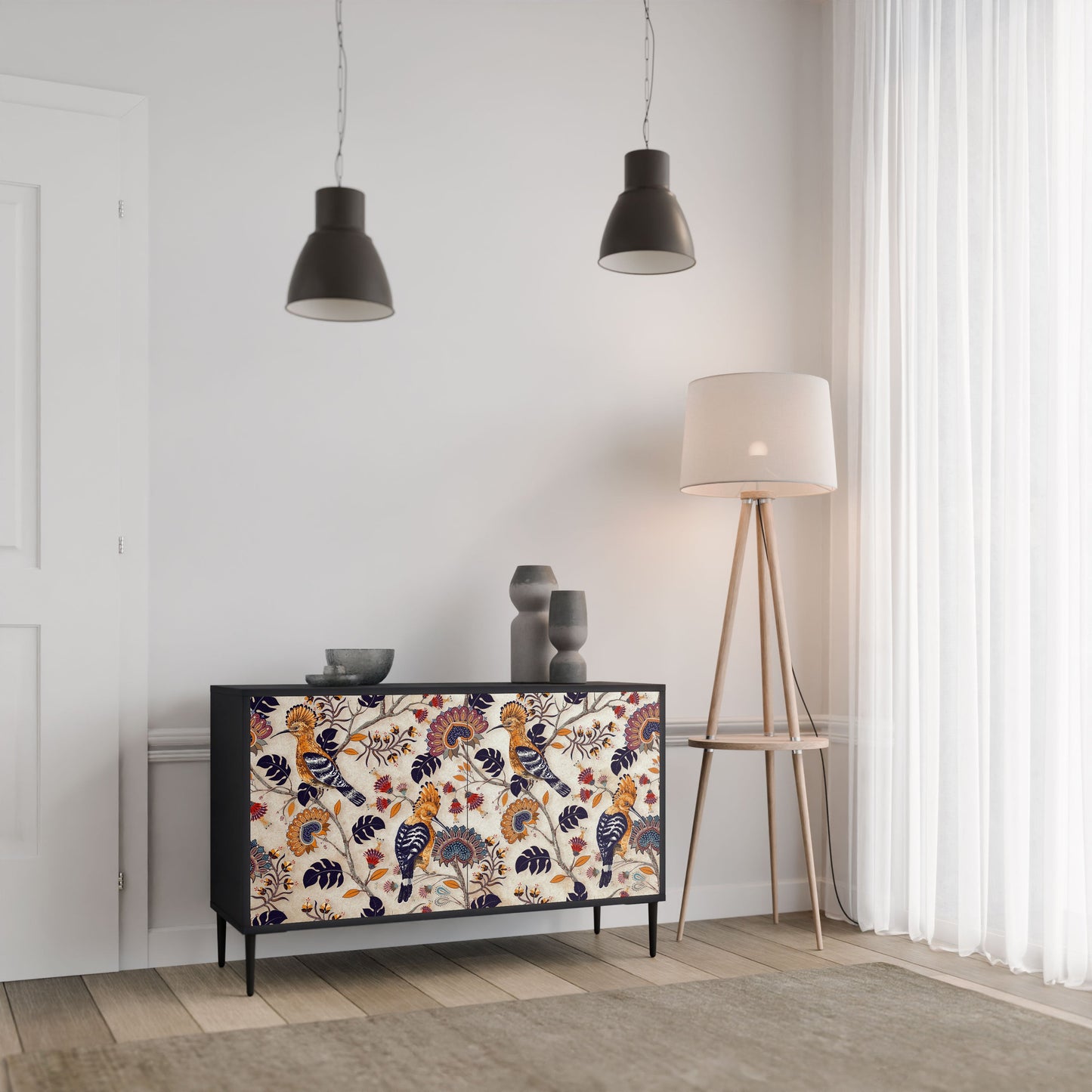 Credenza EMINENT HOOPOE a 2 ante in finitura nera
